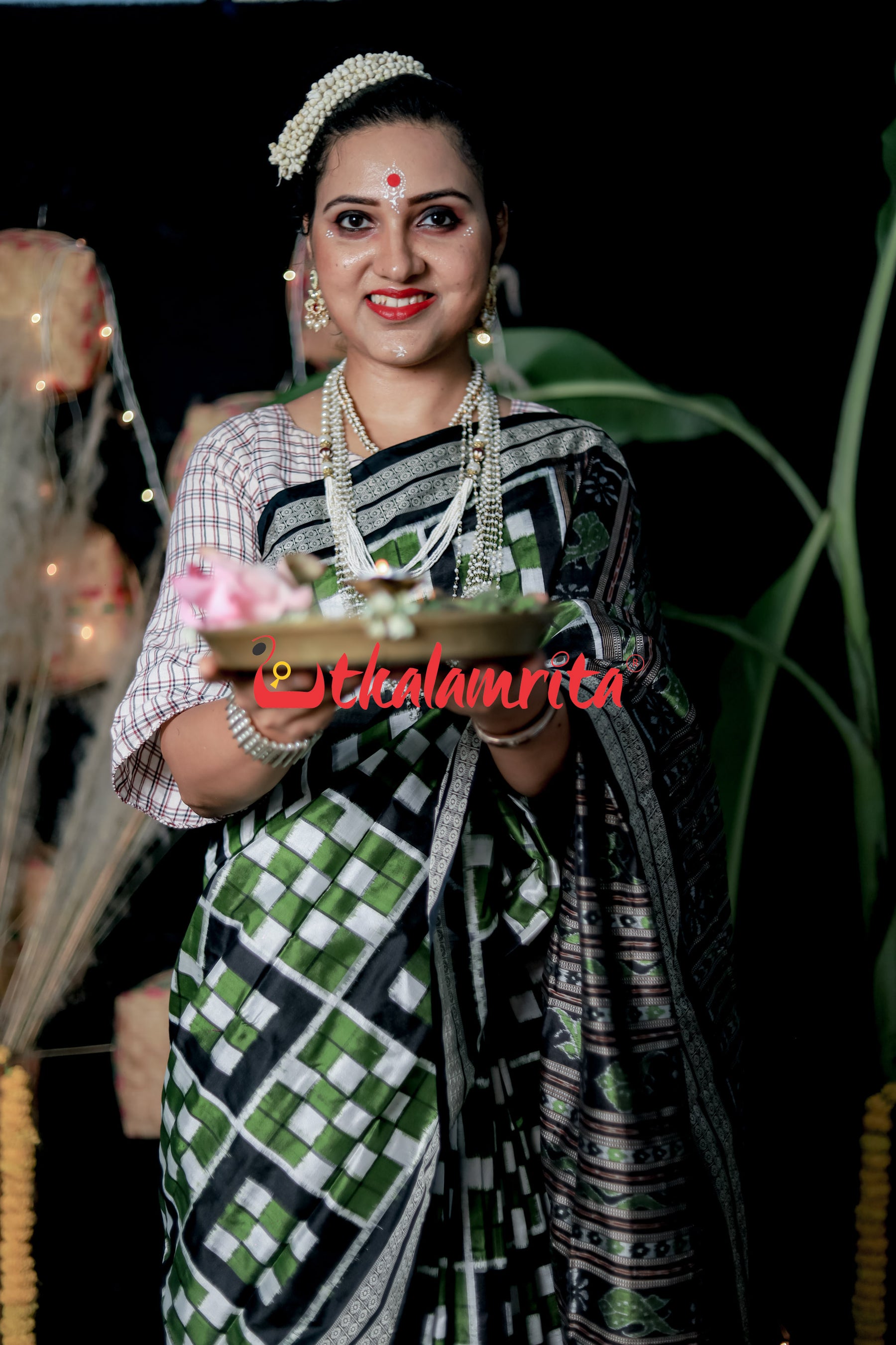 7 Kuthi Mehendi Sambalpuri Silk Saree