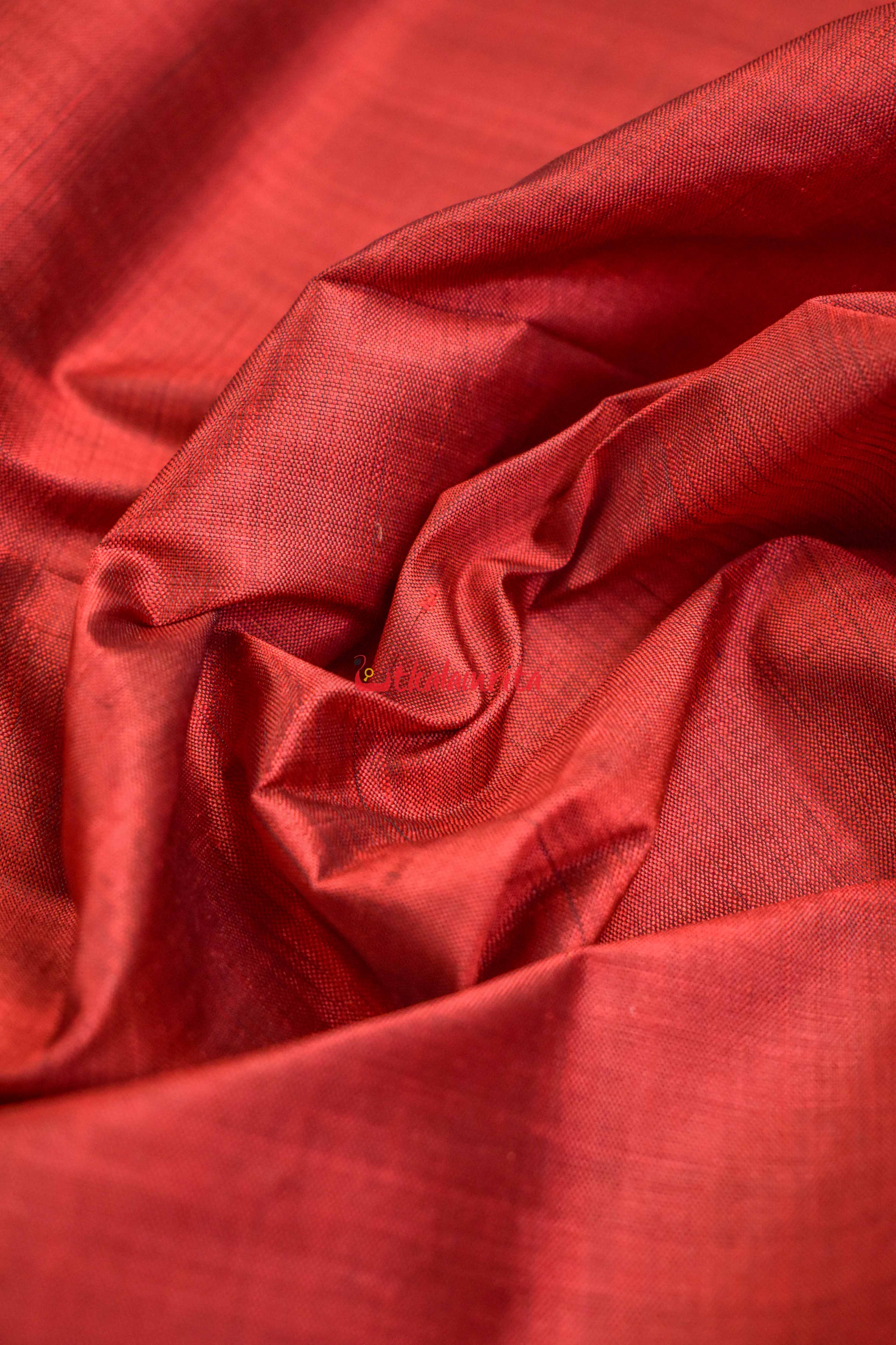 Maroon Flower Bandha Border Silk (Fabric)