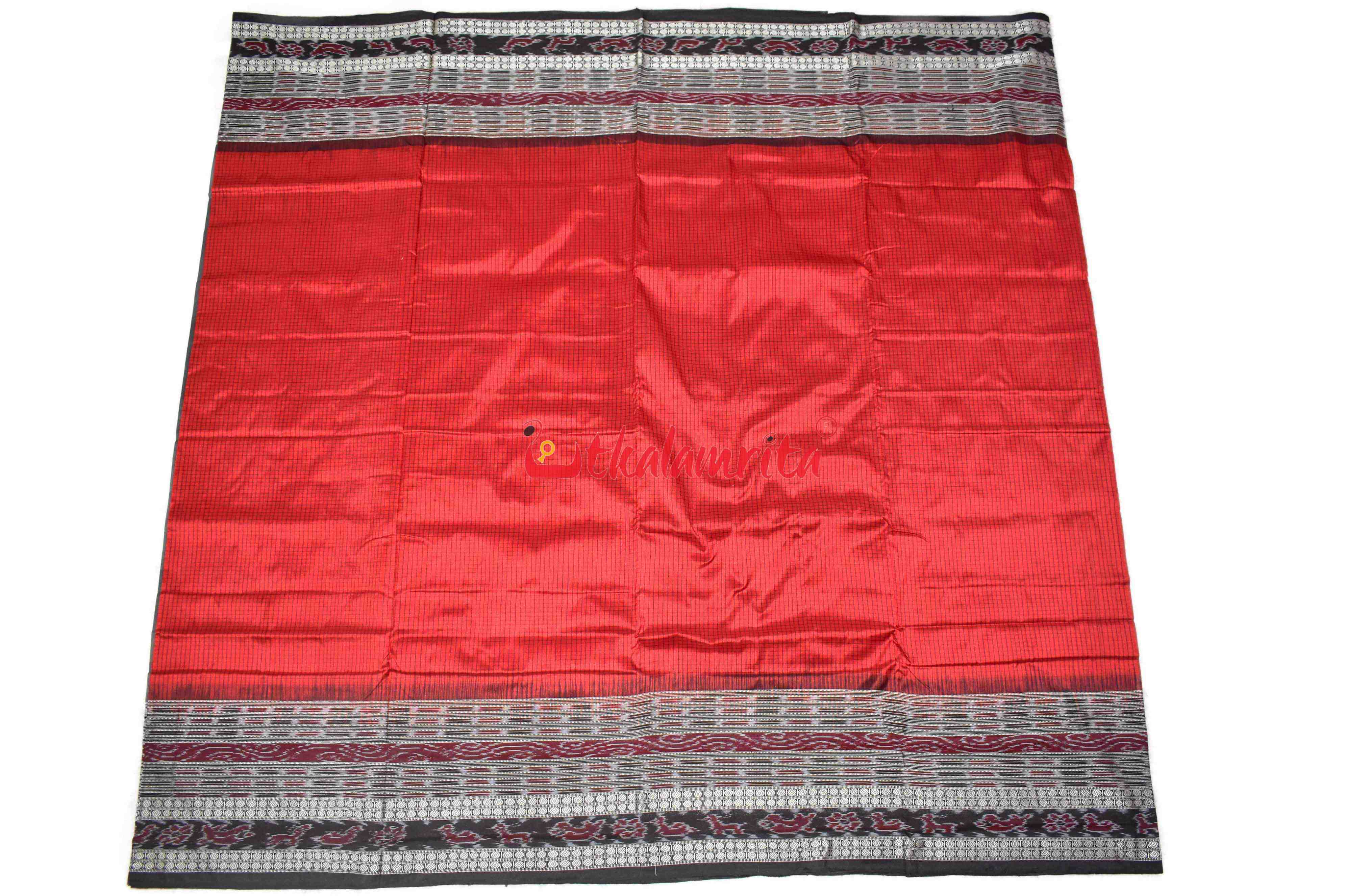 Red Sachipar Sambalpuri Silk Saree