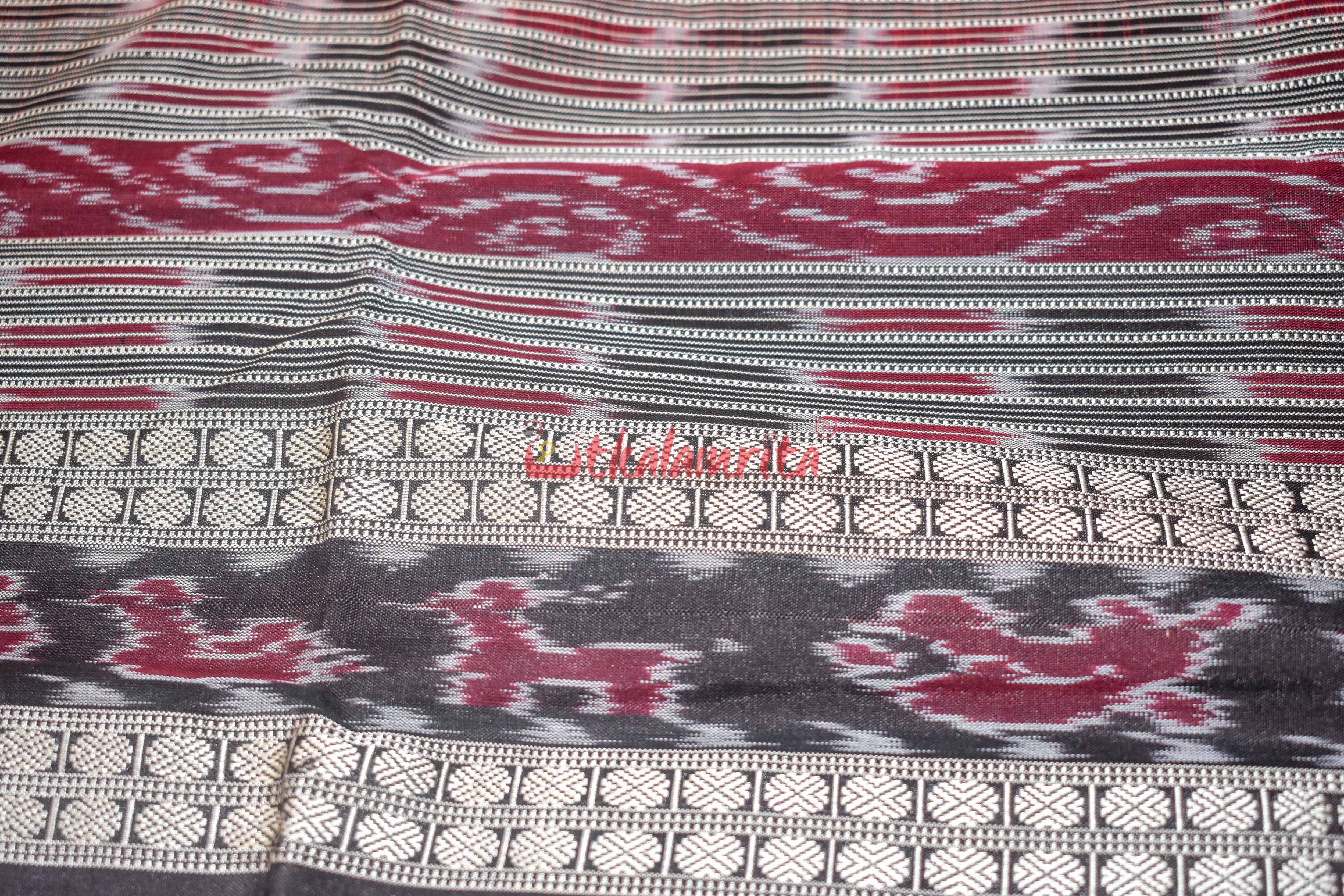 Red Sachipar Sambalpuri Silk Saree