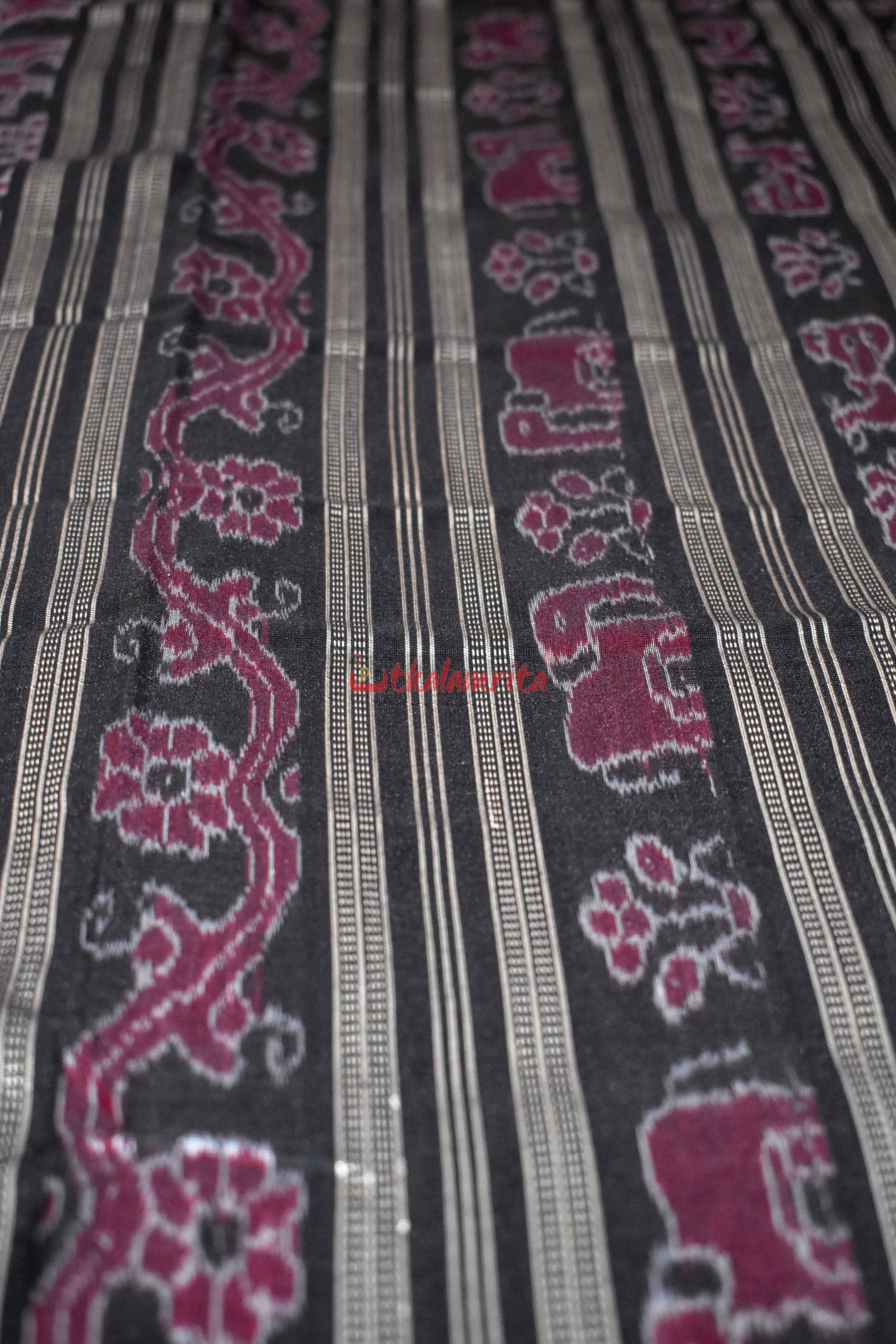 Red Sachipar Sambalpuri Silk Saree