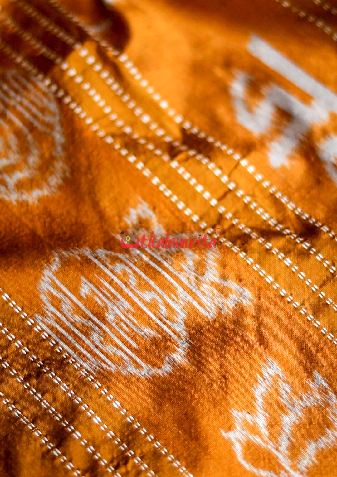Coffee Maa Durga Mukuta Khandua Silk saree