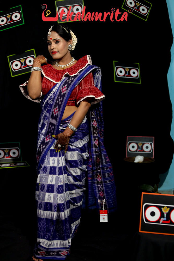 Me in Blue Hycco Khandua Cotton Saree