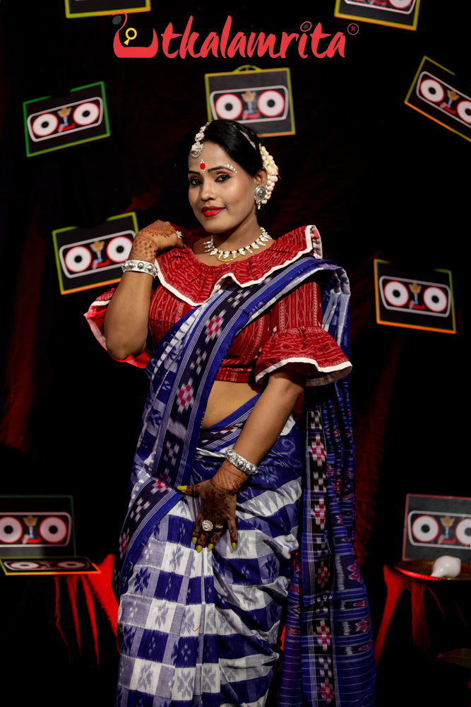 Me in Blue Hycco Khandua Cotton Saree