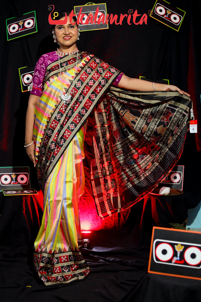 Rainbow Khandua Silk Saree
