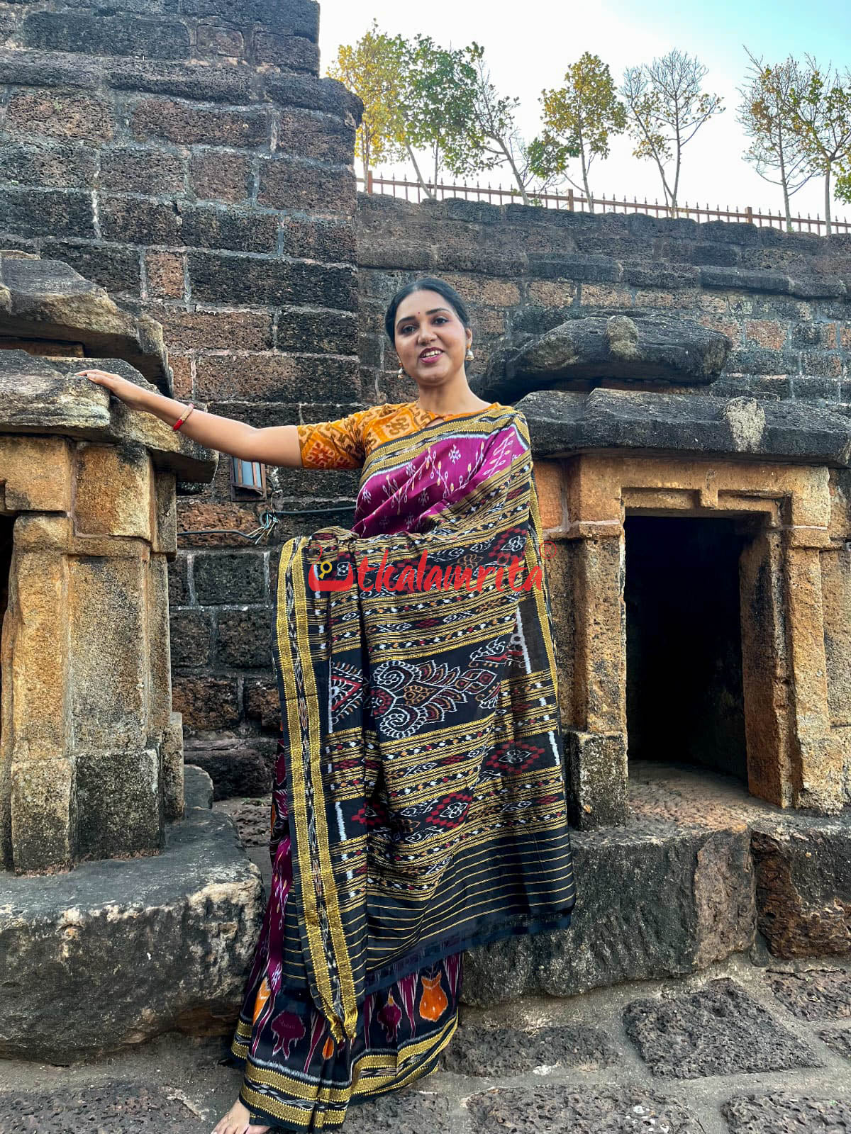 Mustard Thikiri Sambalpuri (Blouse)