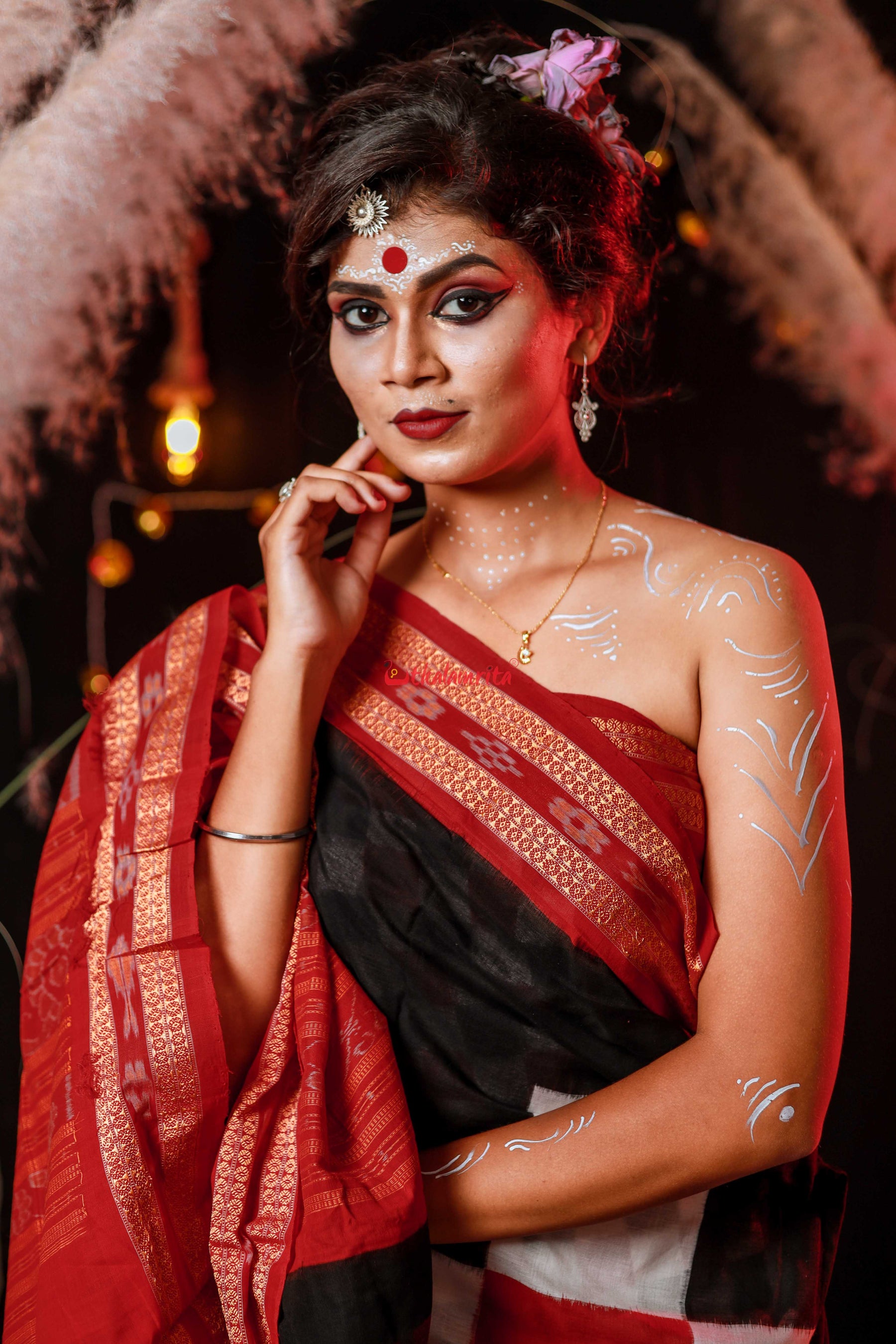 Chess Board Cotton Pasapali Saree