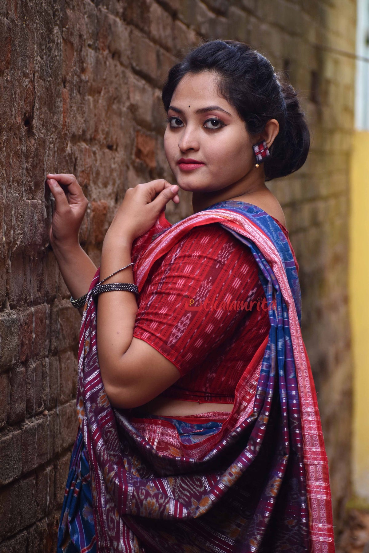 Tealish Nabakothi Cotton Saree