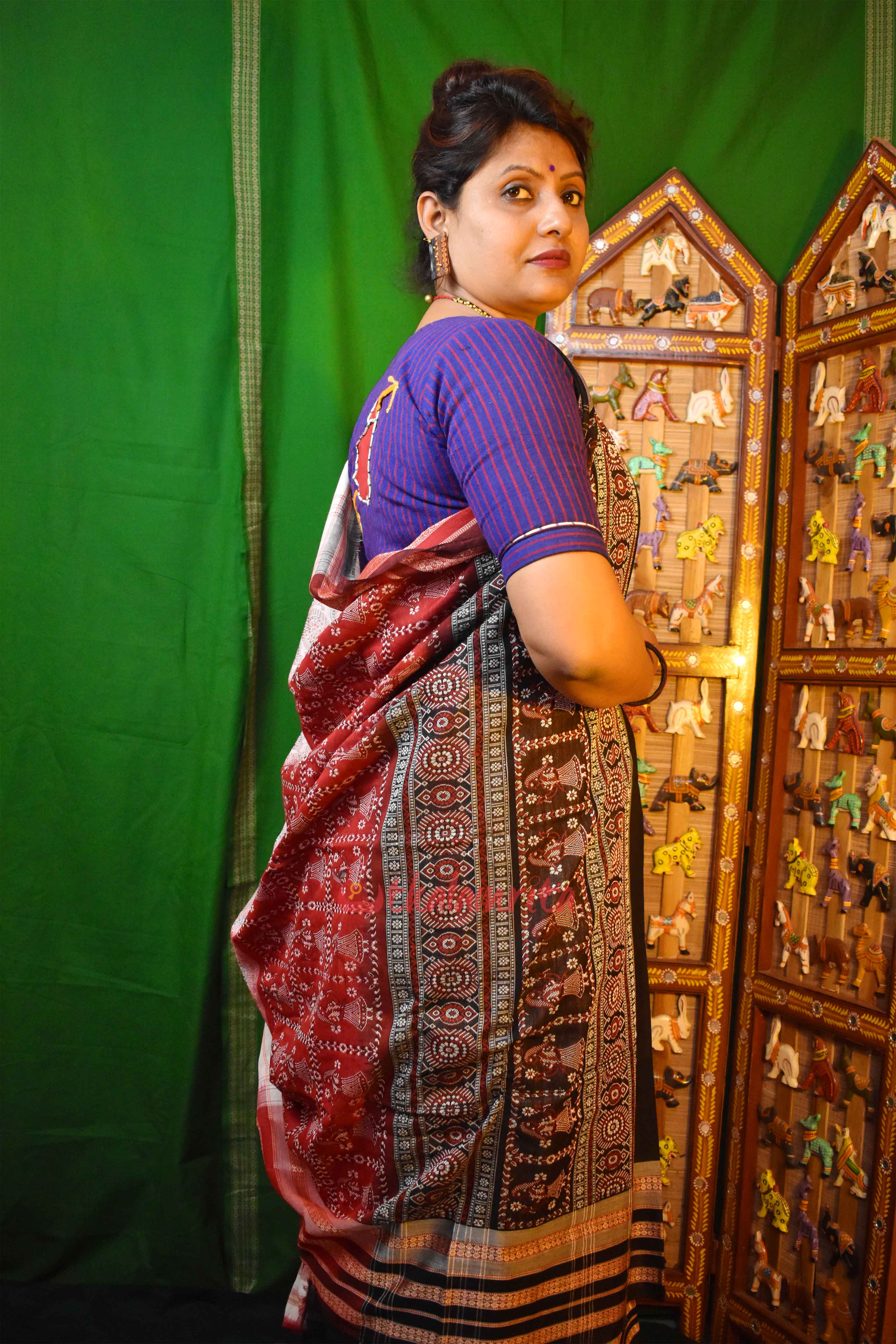 Indigo Hearts Kotpad Blouse