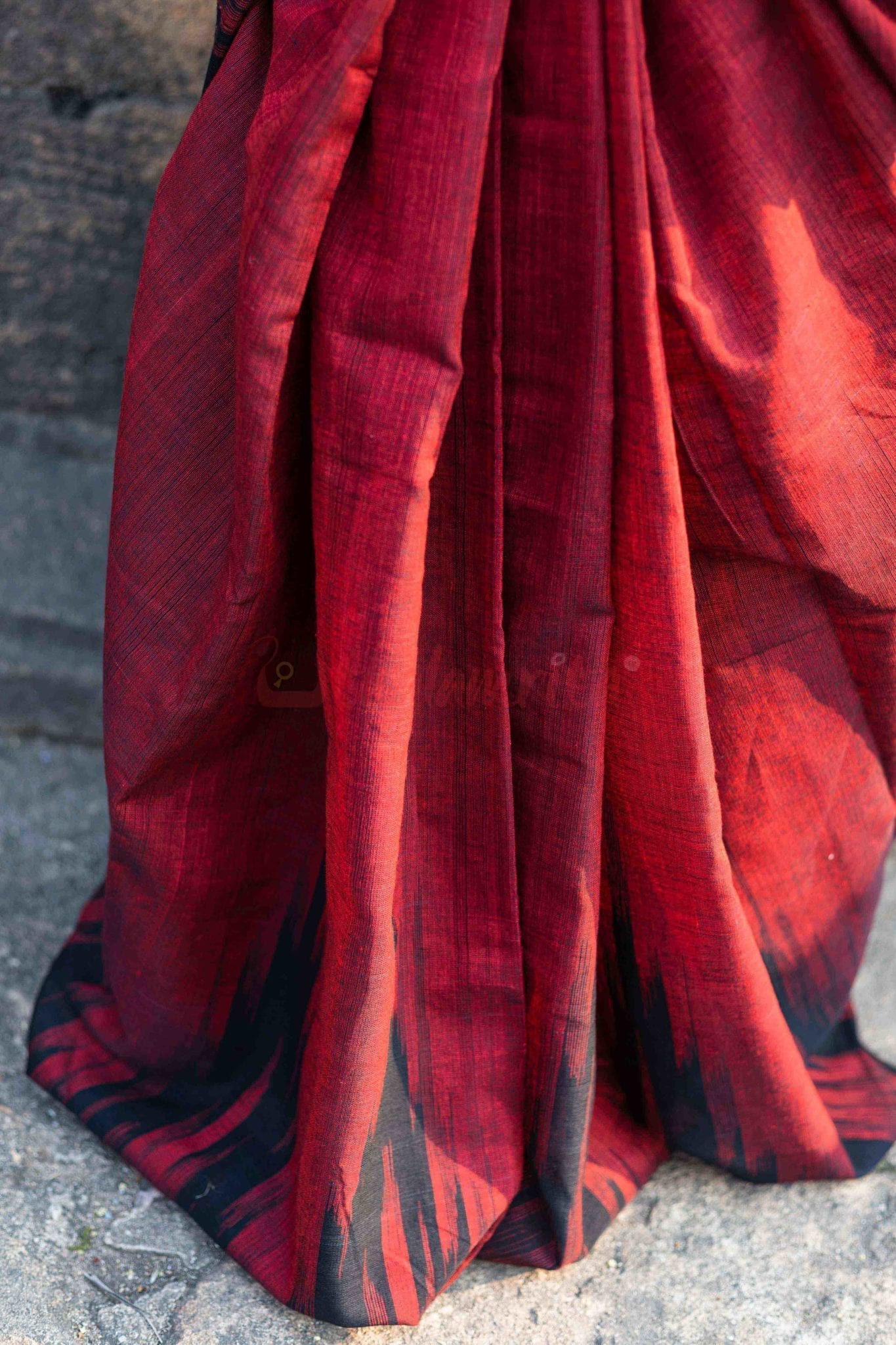 Kargil Kumbha Maroon Cotton Saree