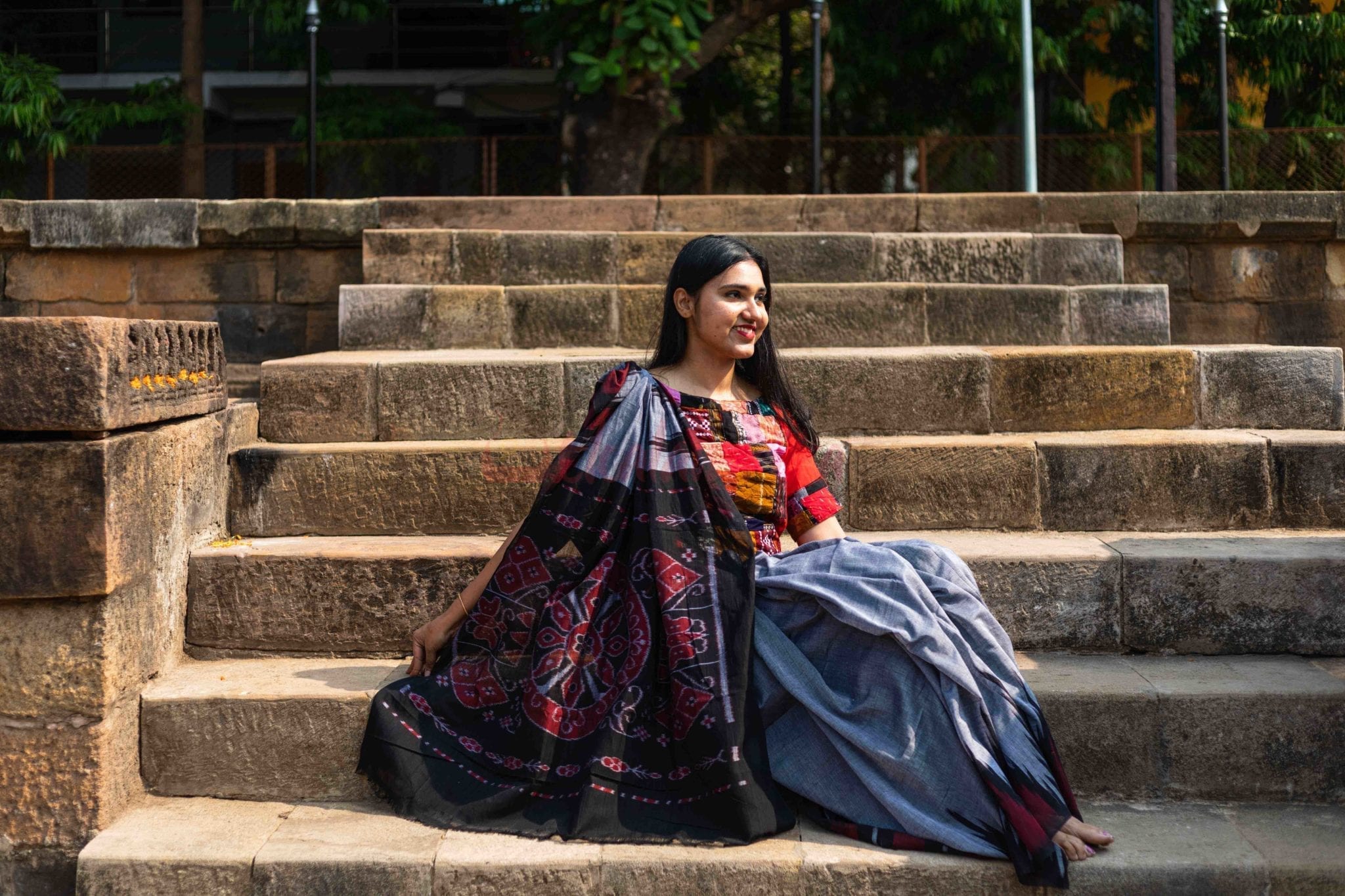 Kargil Kumbha Grey Cotton Saree