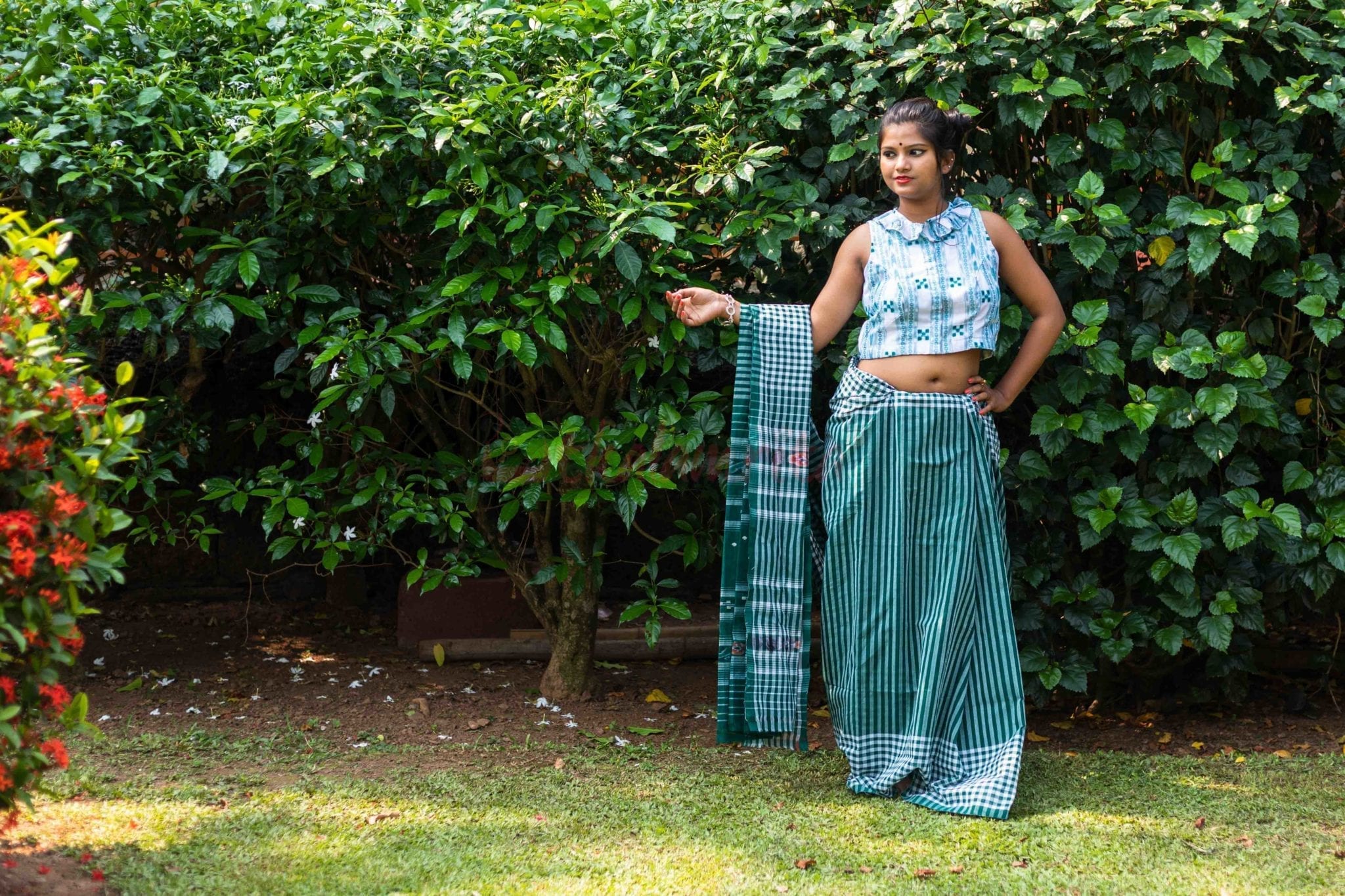 Eco-Friendly Check Check Saree