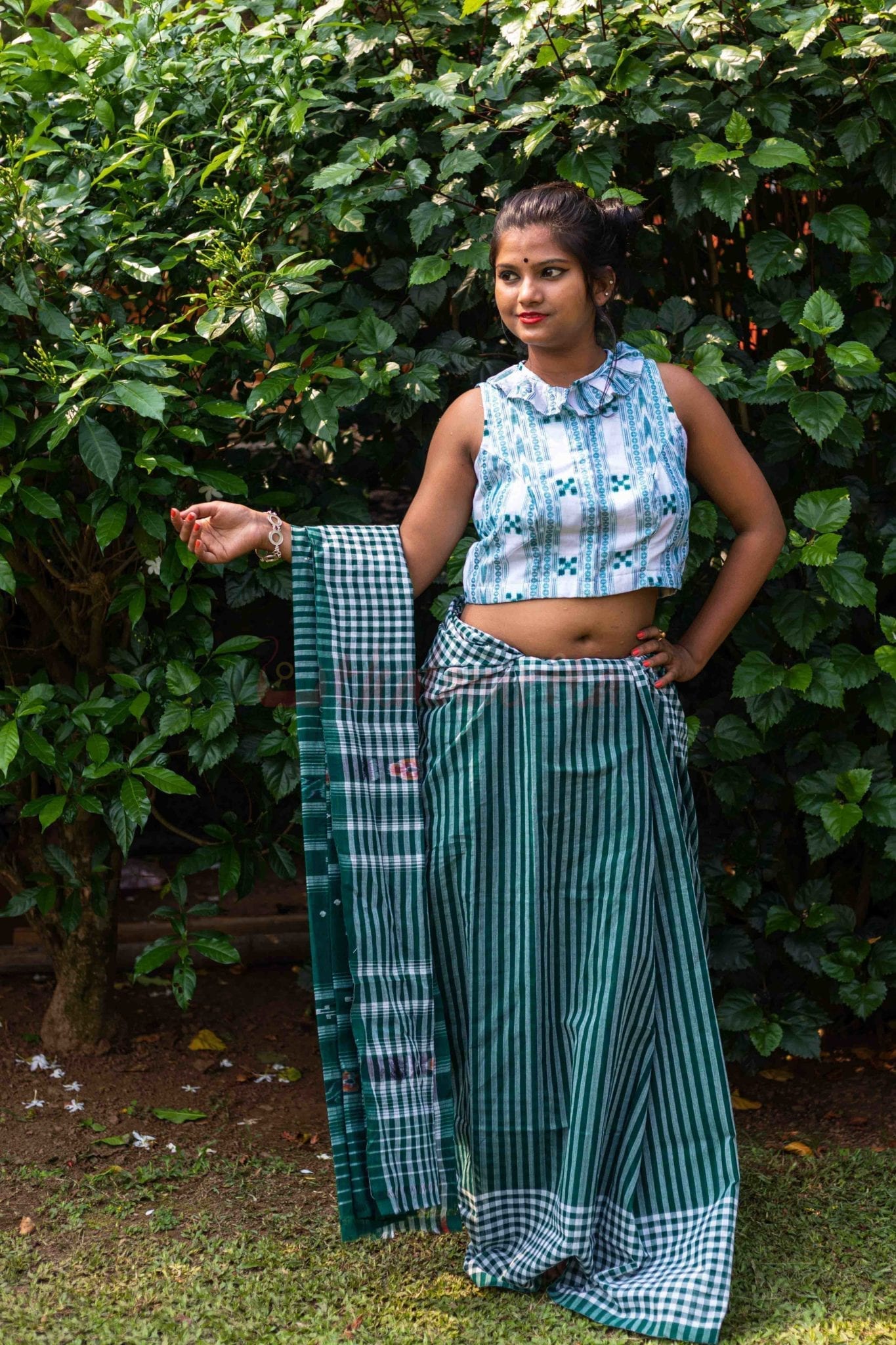Eco-Friendly Check Check Saree