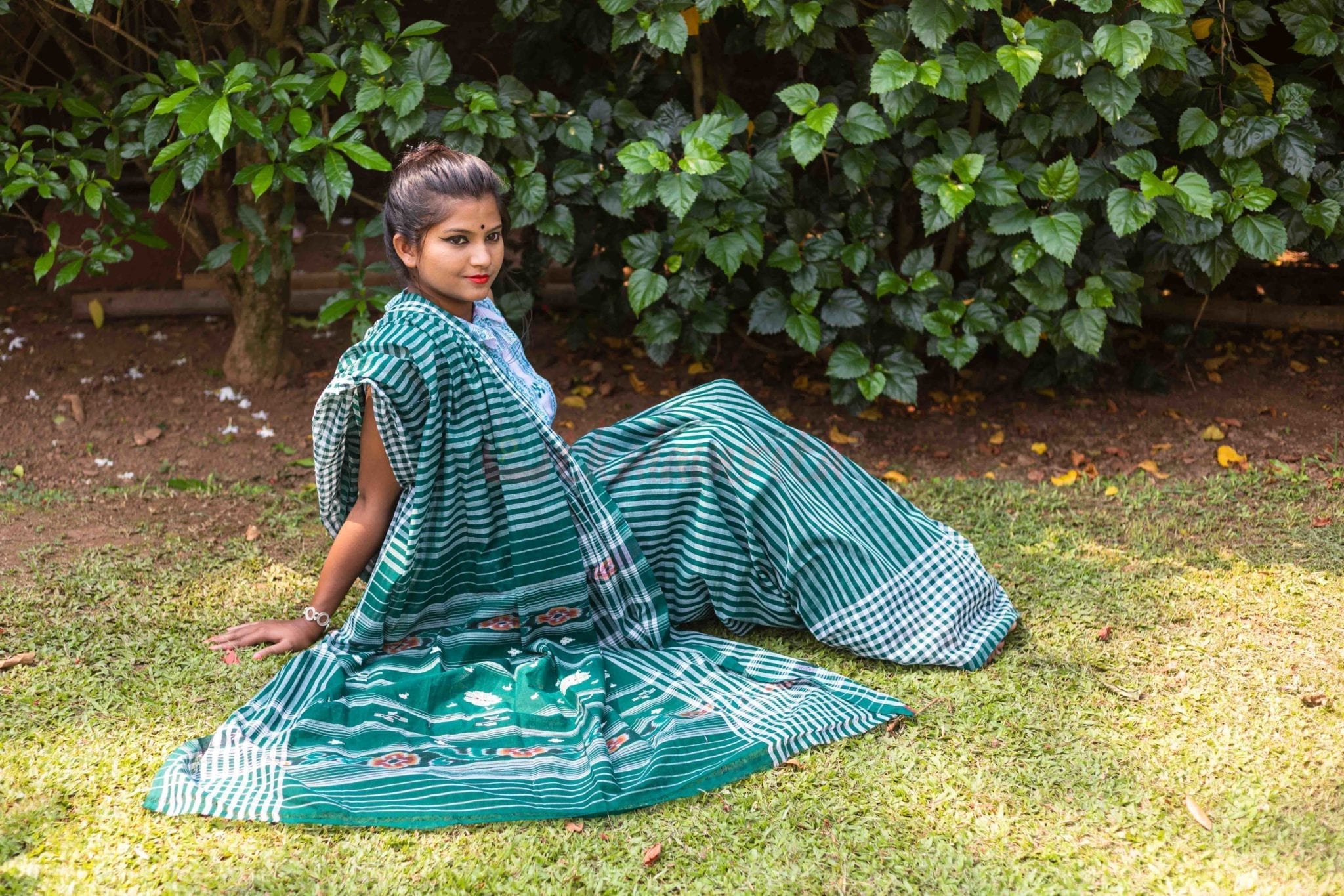 Eco-Friendly Check Check Saree