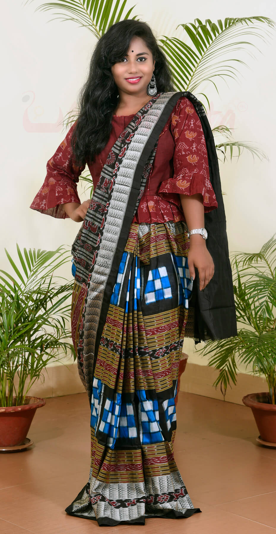 Blue Bichitrapuri Sambalpuri Silk Saree
