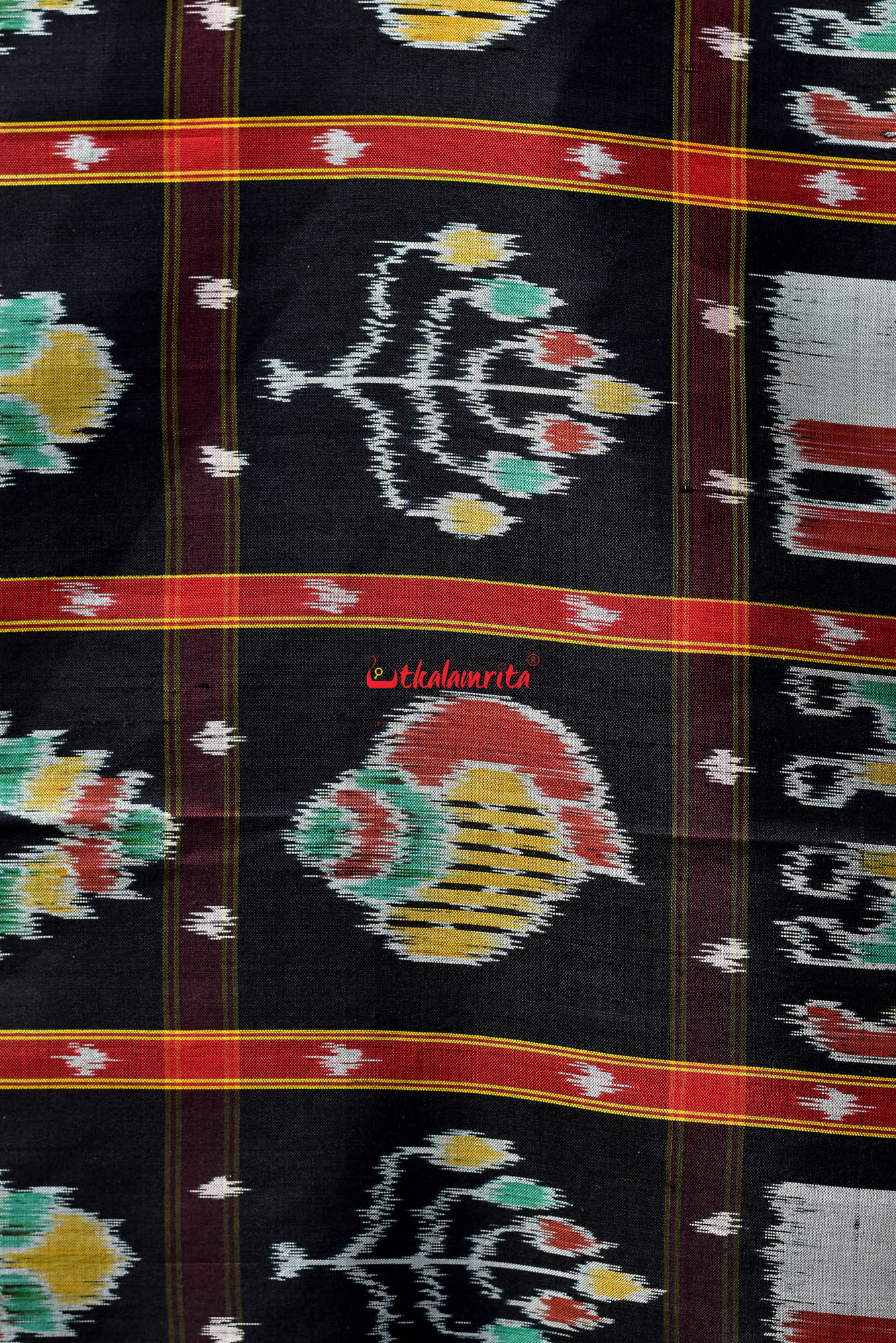 Black Nabakothi Dotted Silk Saree