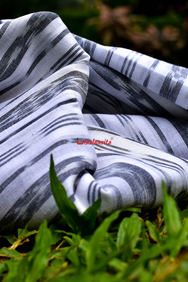 White Black Ikat (Fabric)