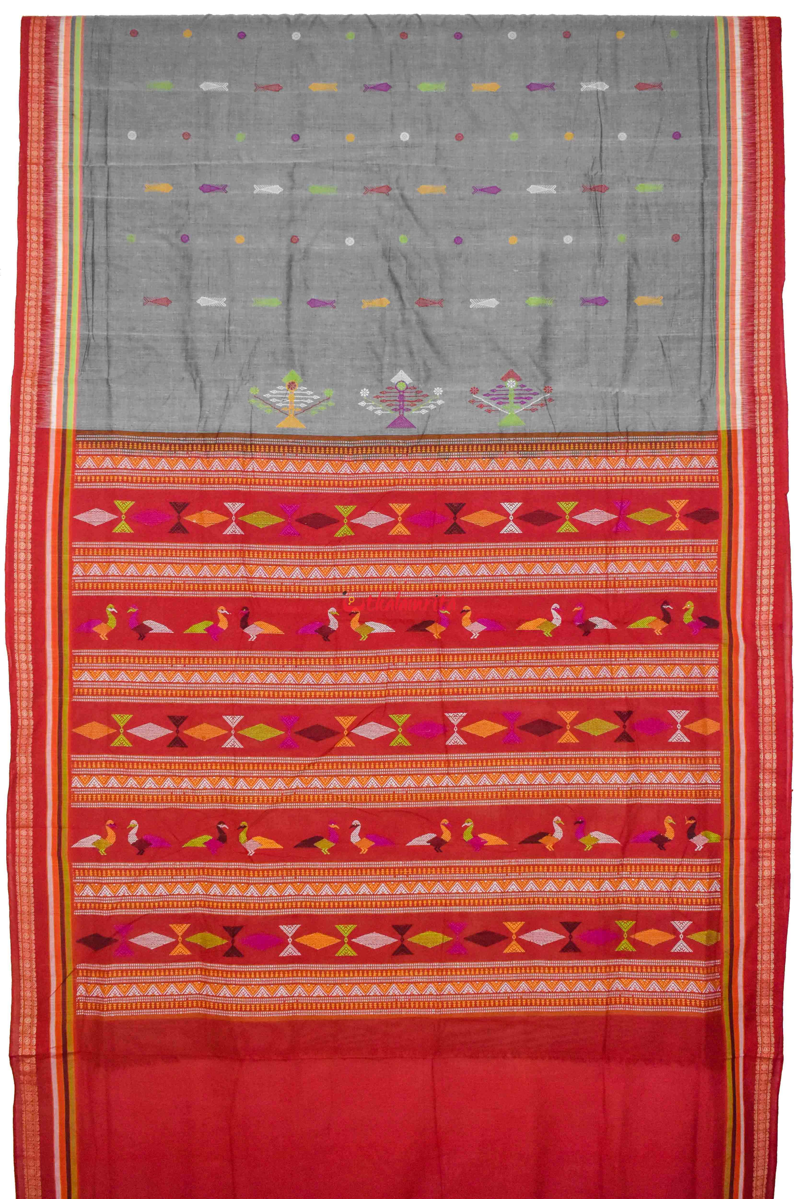 Forest Koala Bomkai Cotton Saree