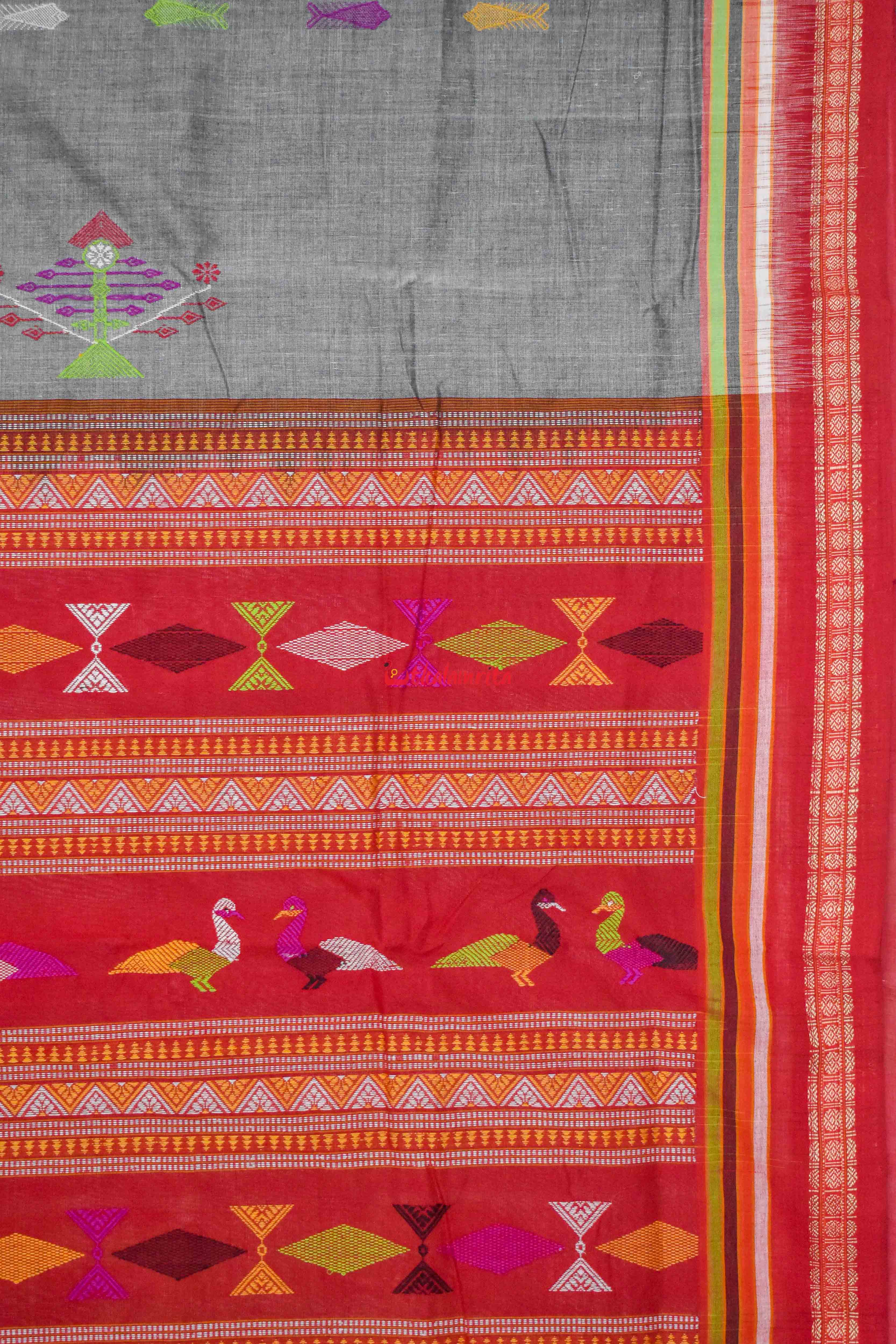 Forest Koala Bomkai Cotton Saree