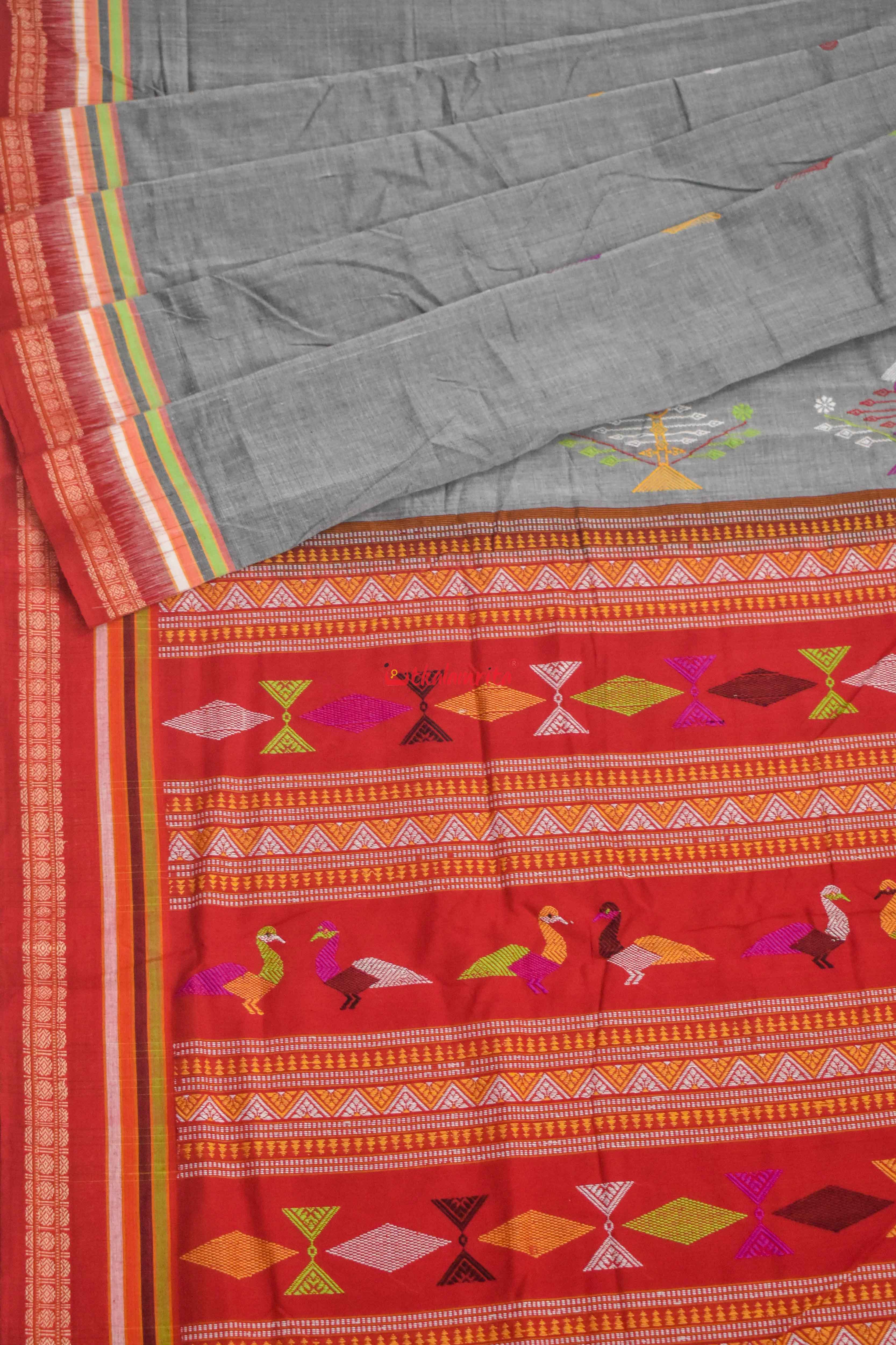 Forest Koala Bomkai Cotton Saree