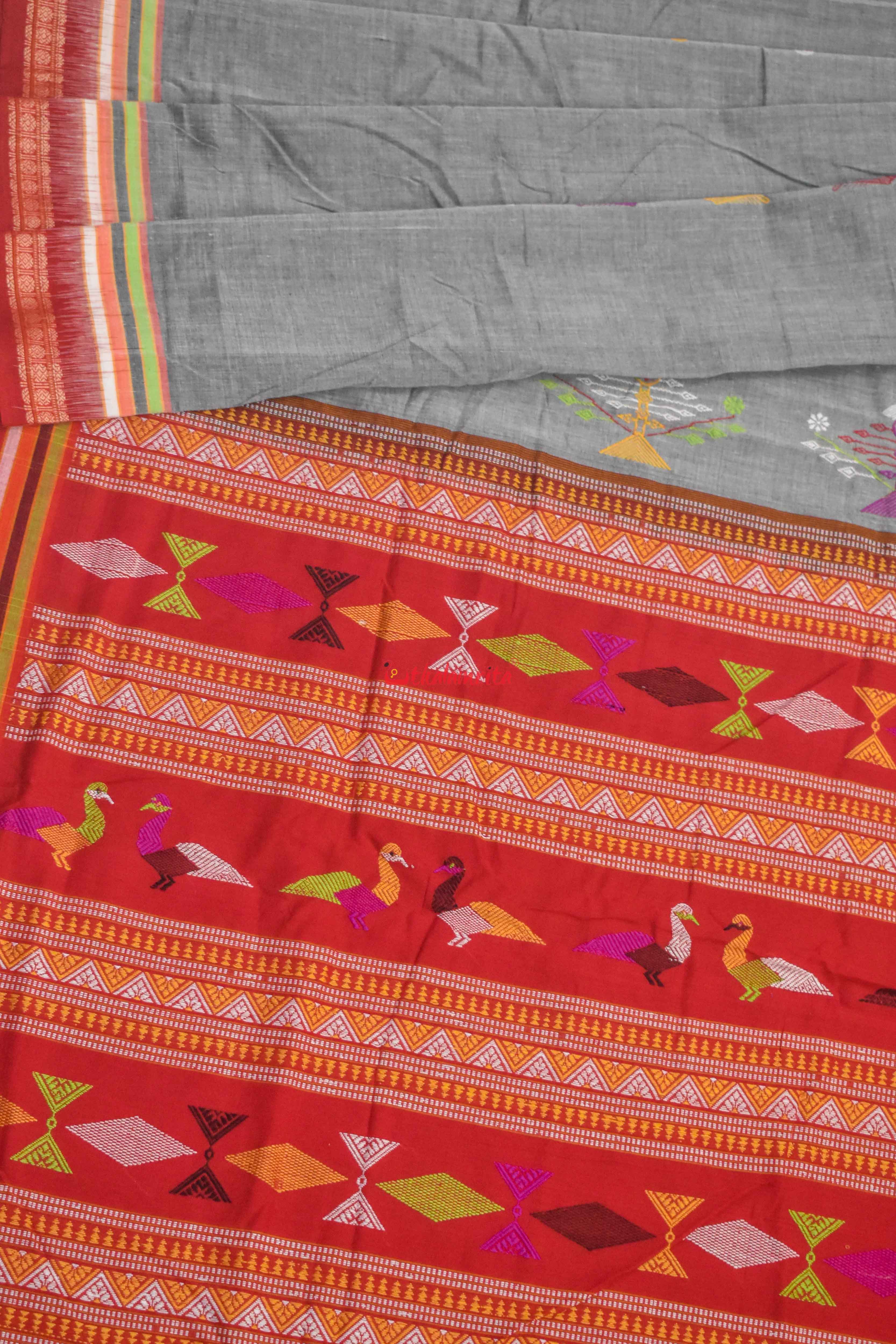 Forest Koala Bomkai Cotton Saree