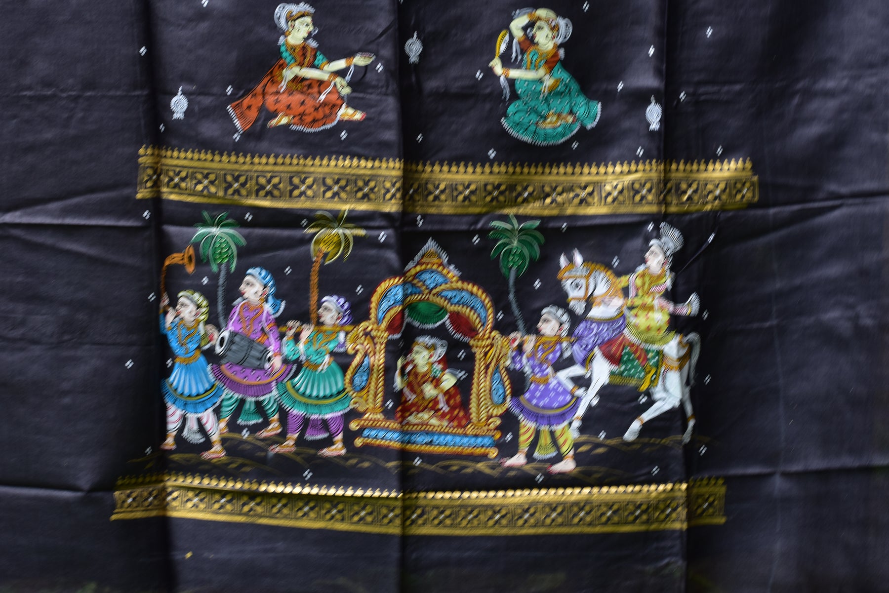 Bahaghara Pattachitra Black Silk Dress Set