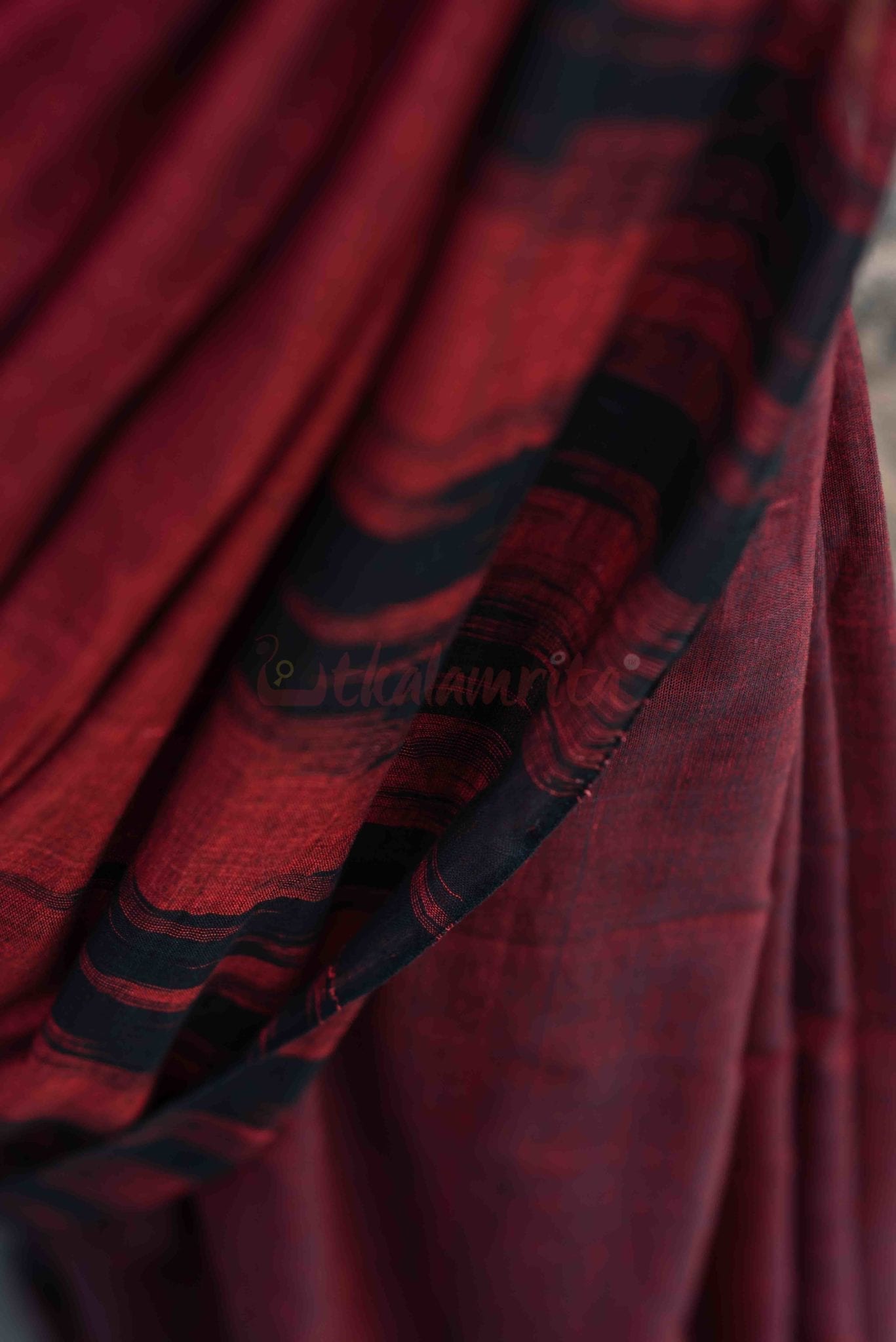 Kargil Kumbha Maroon Cotton Saree