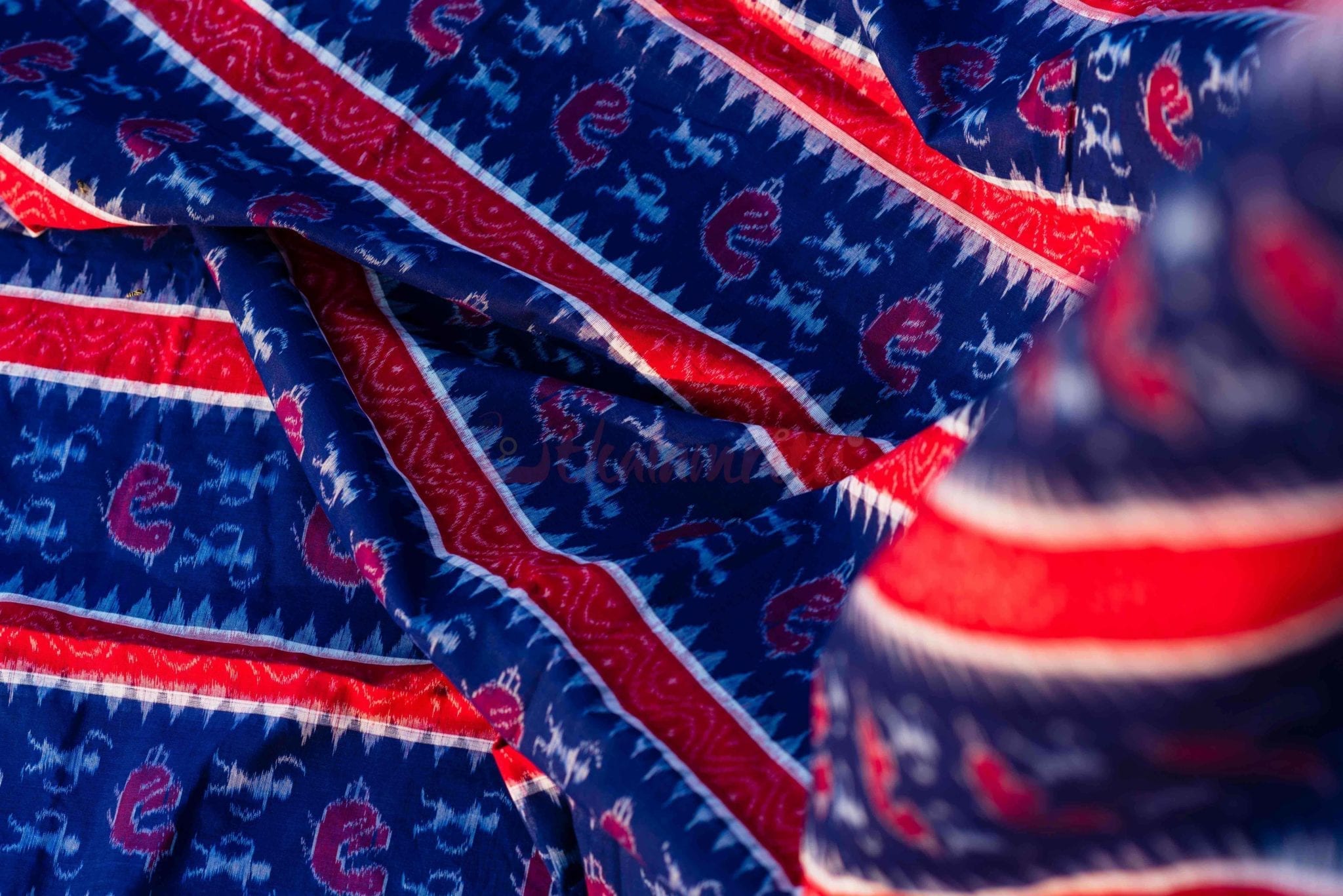Blue Ducks, Tribals and Lines (Fabric)
