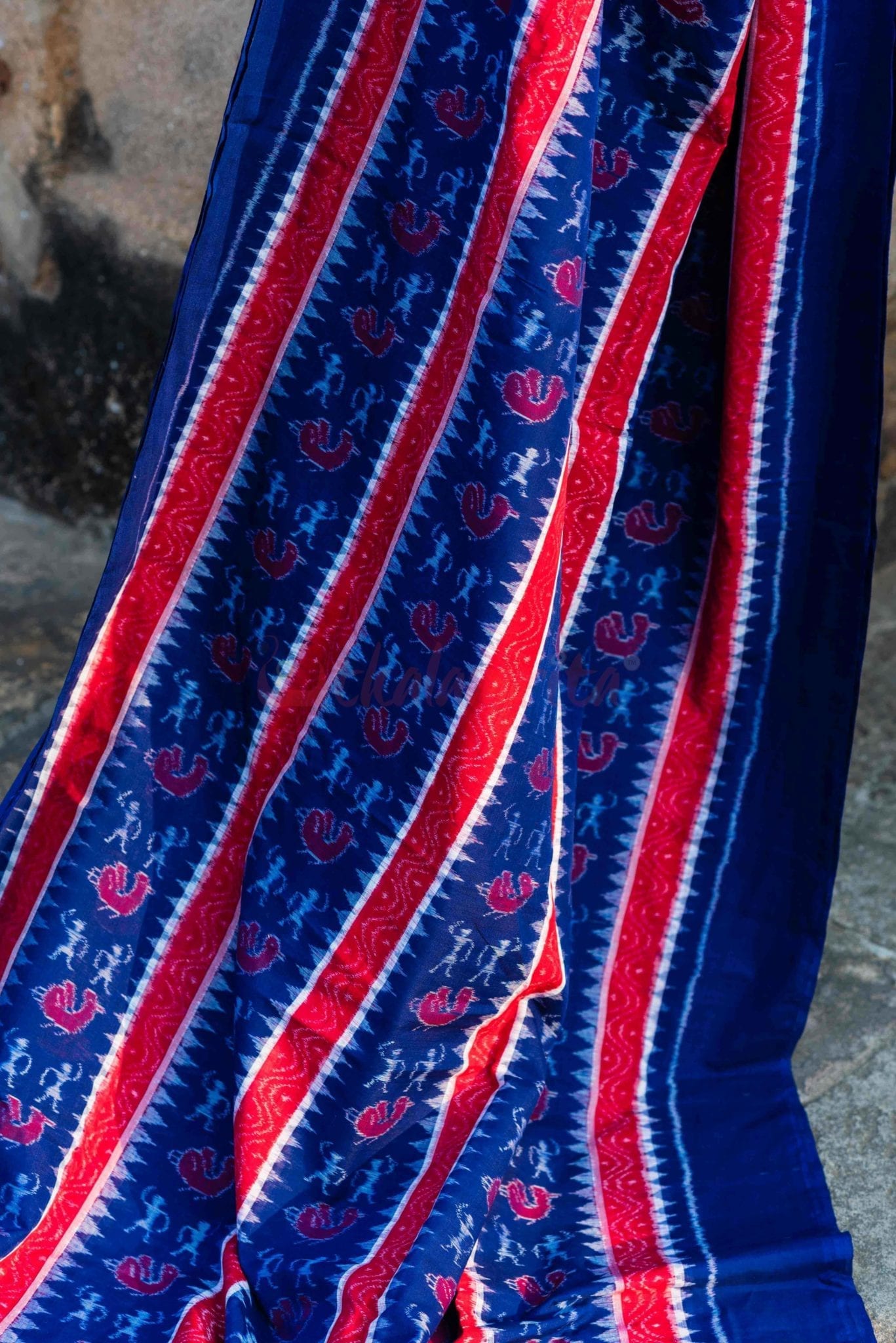 Blue Ducks, Tribals and Lines (Fabric)