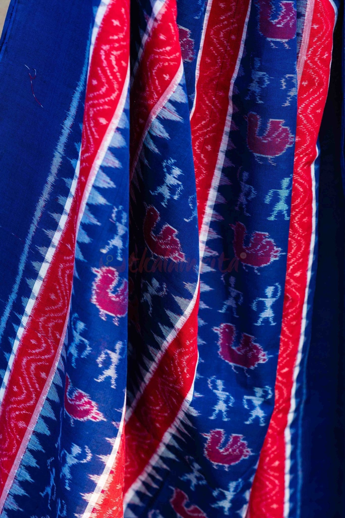 Blue Ducks, Tribals and Lines (Fabric)