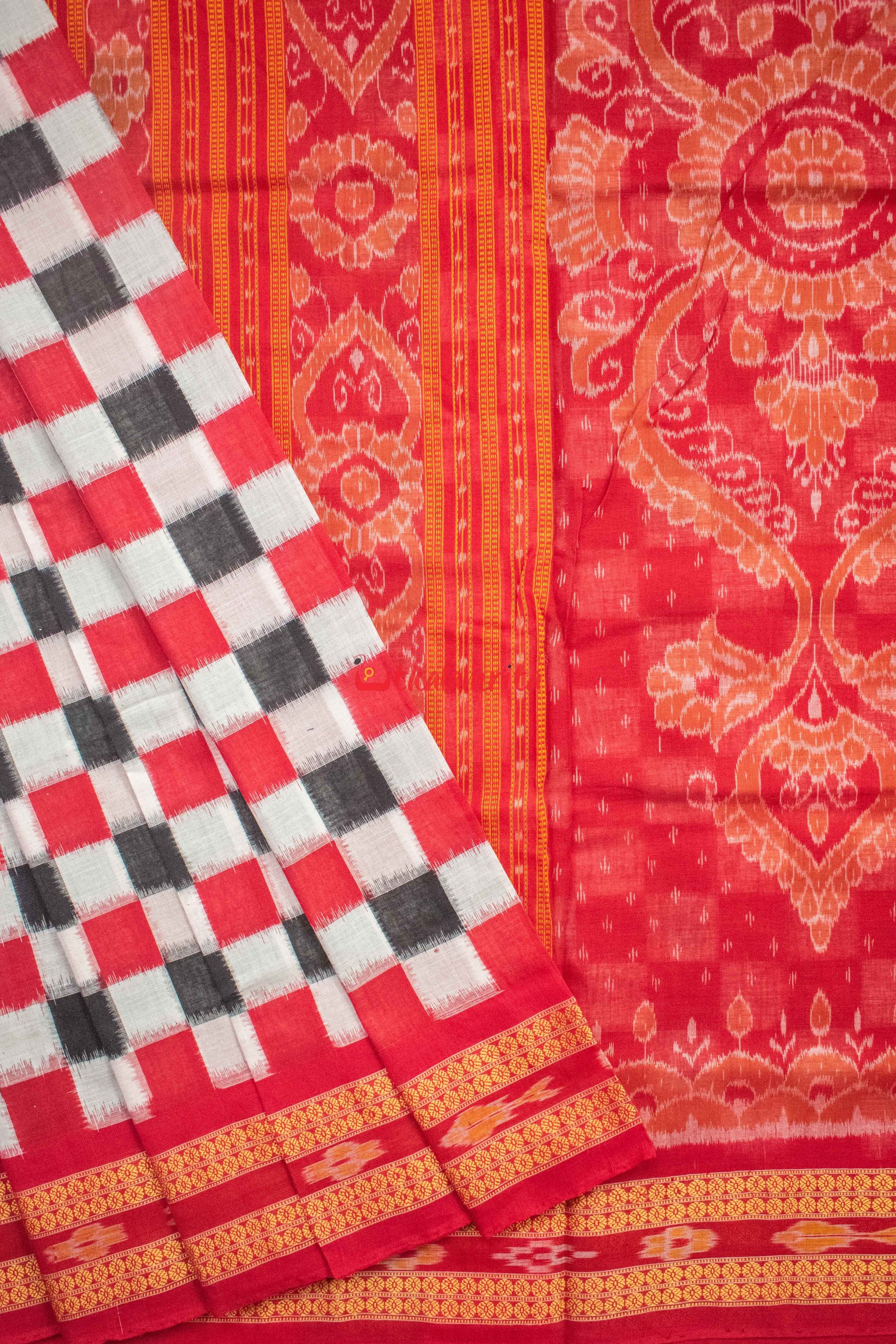 Chess Board Cotton Pasapali Saree