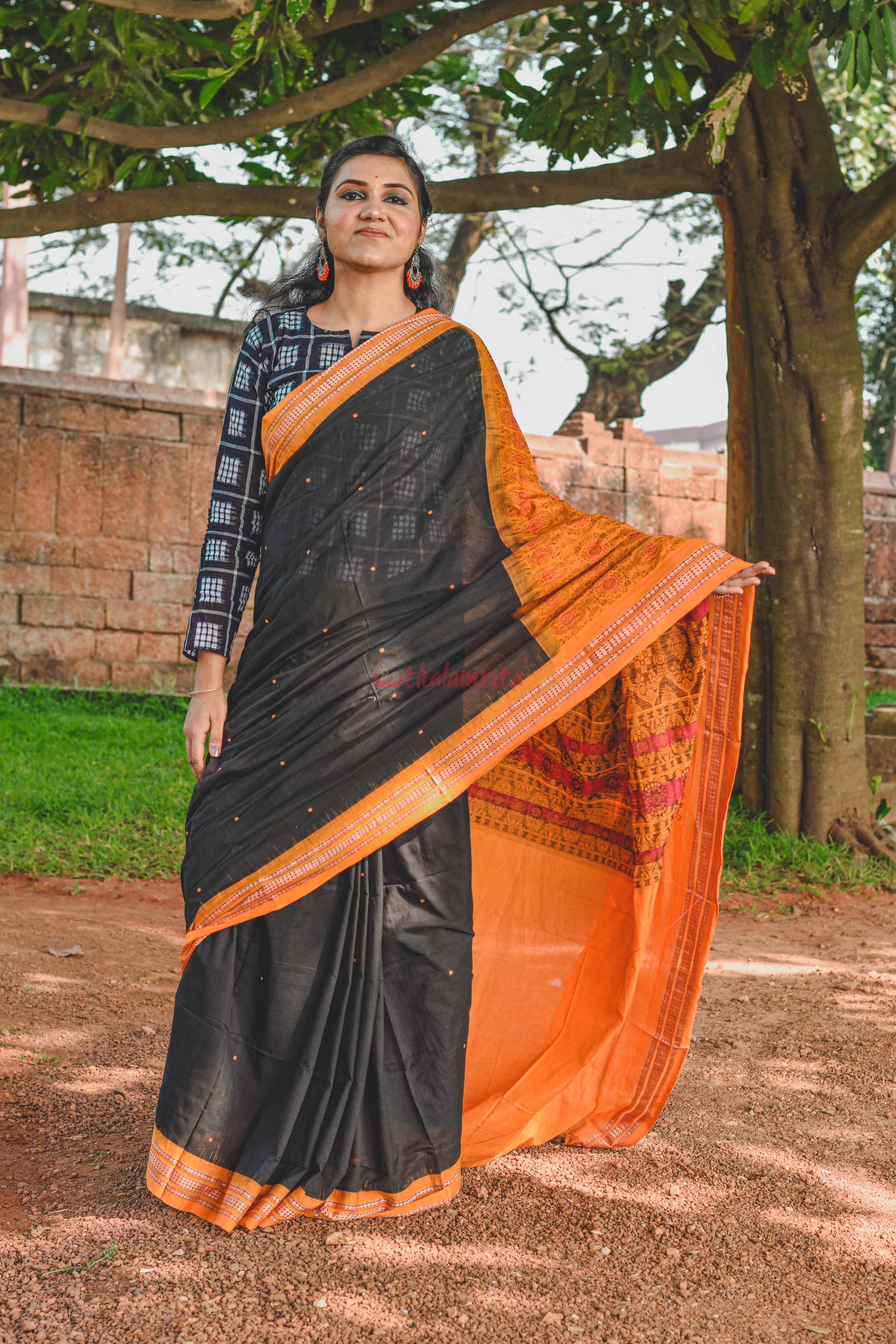 Black Buti Bomkai Saree