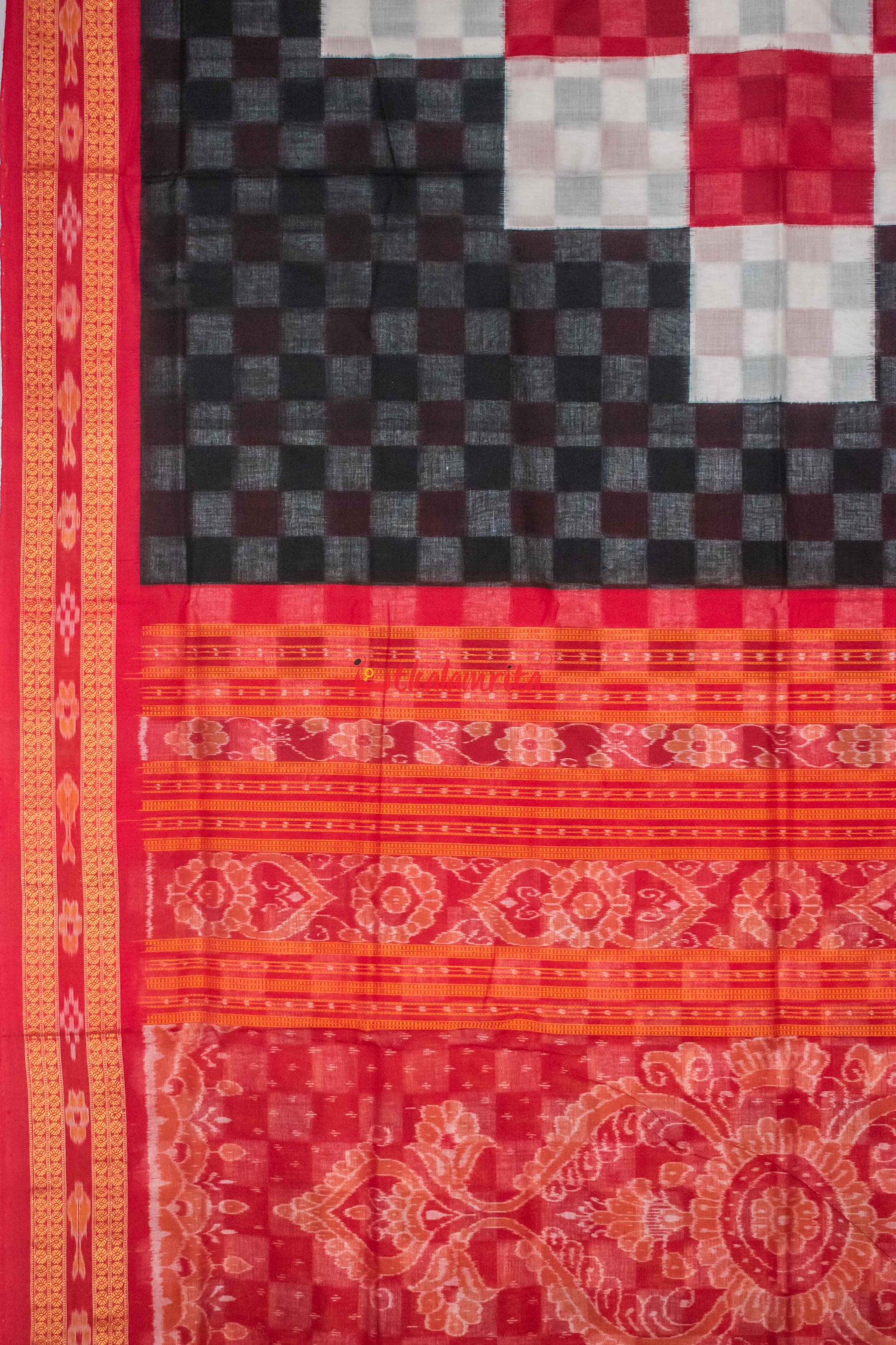 Chess Board Cotton Pasapali Saree