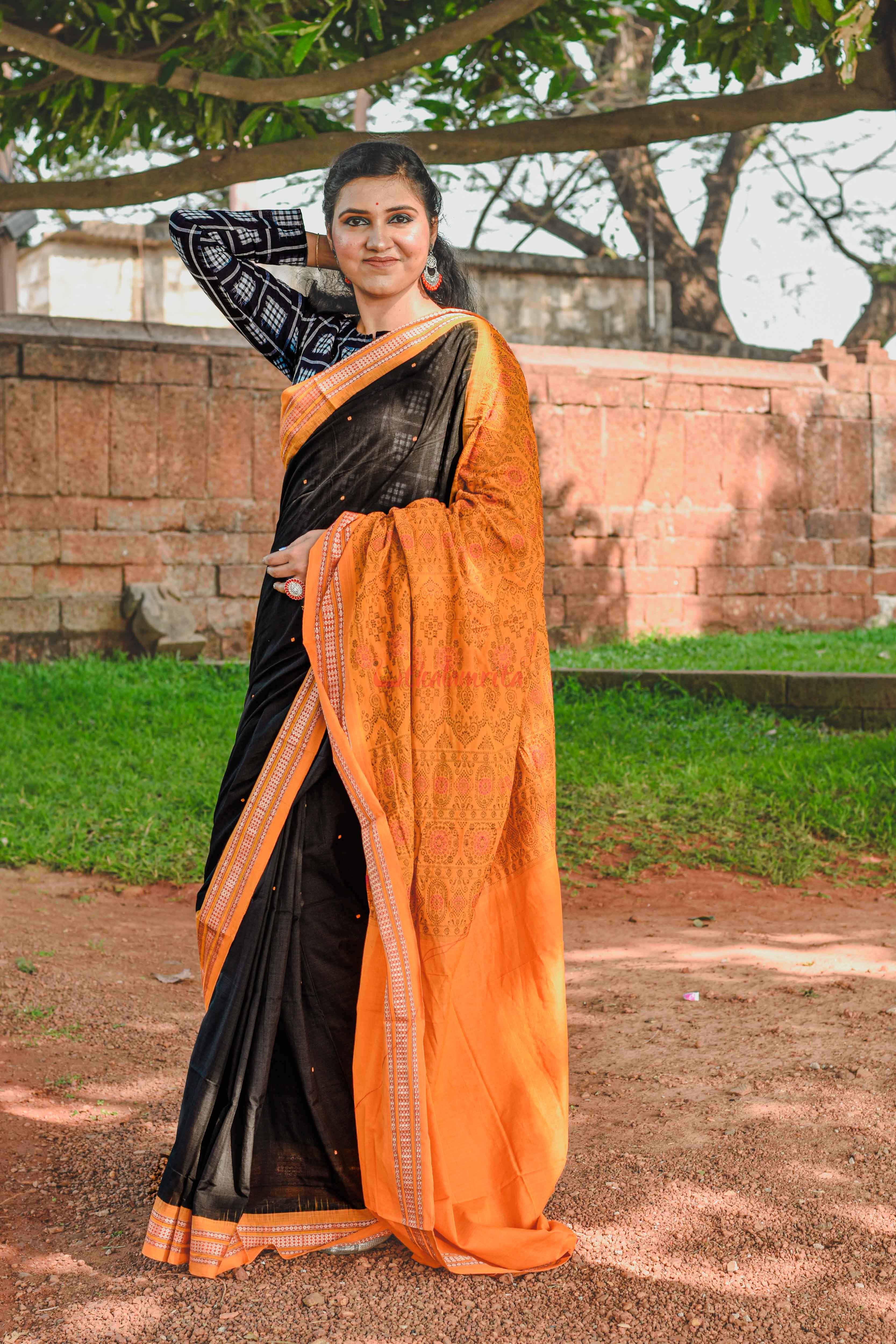 Black Buti Bomkai Saree