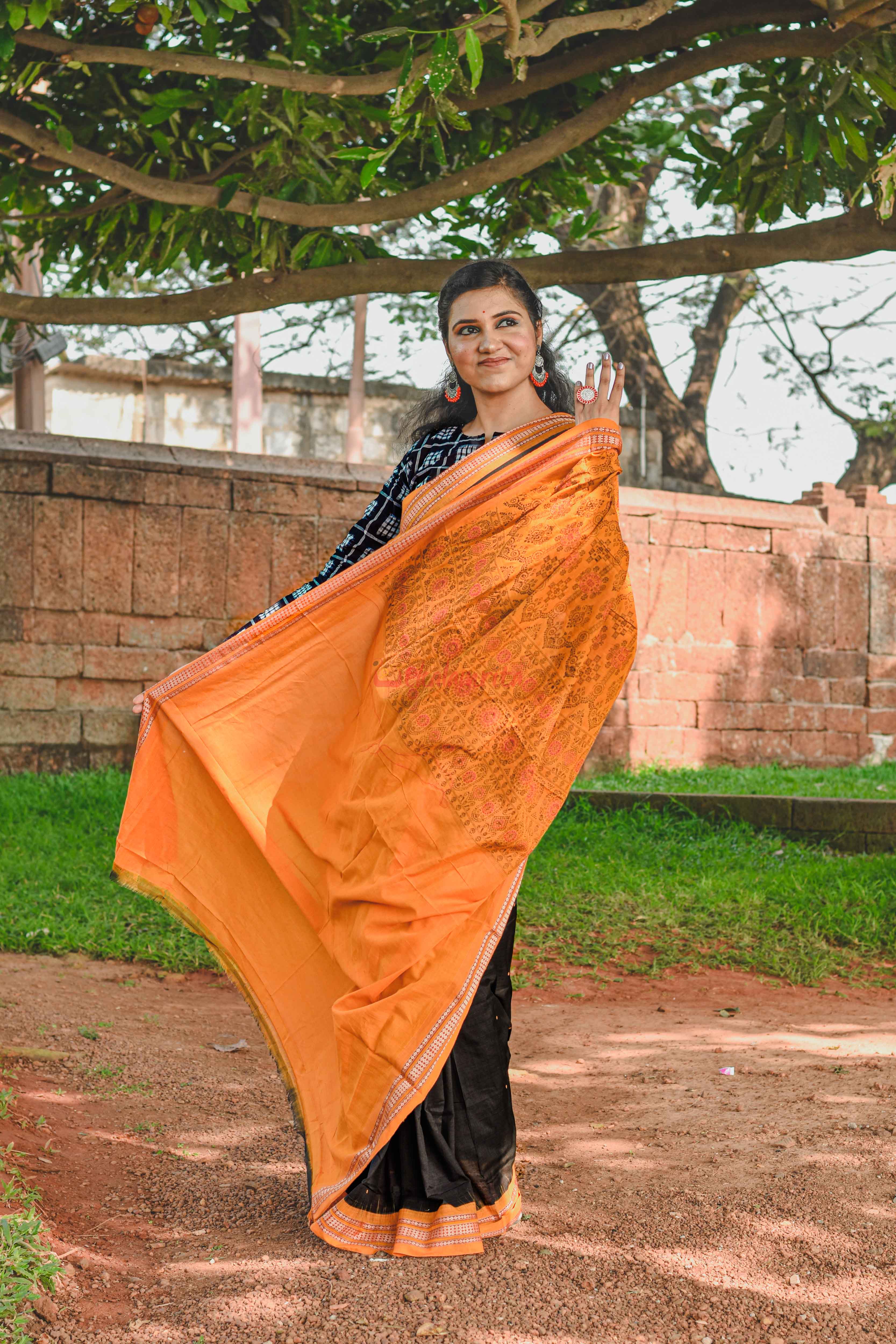 Black Buti Bomkai Saree