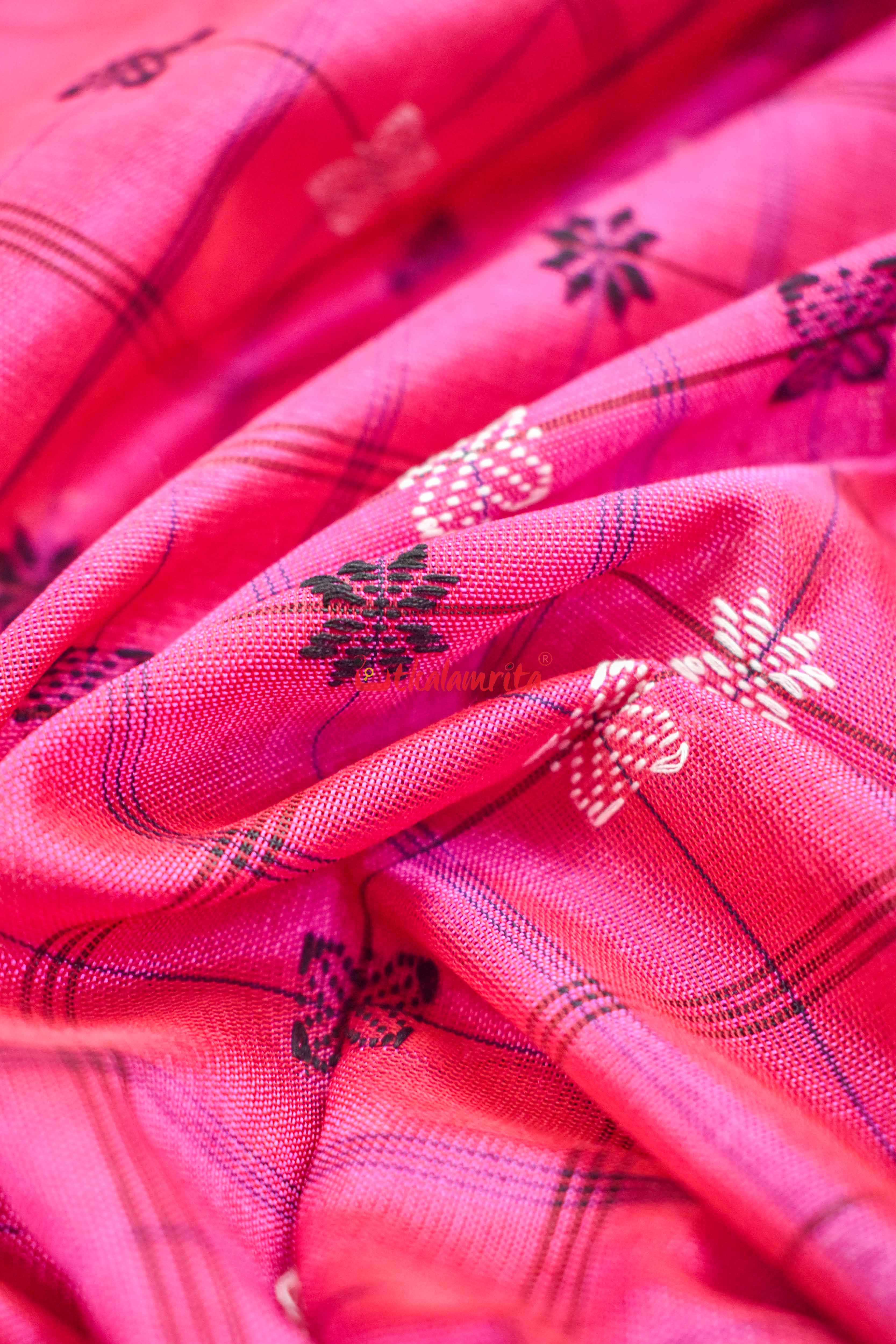 Magenta Sico Bapta Silk Saree
