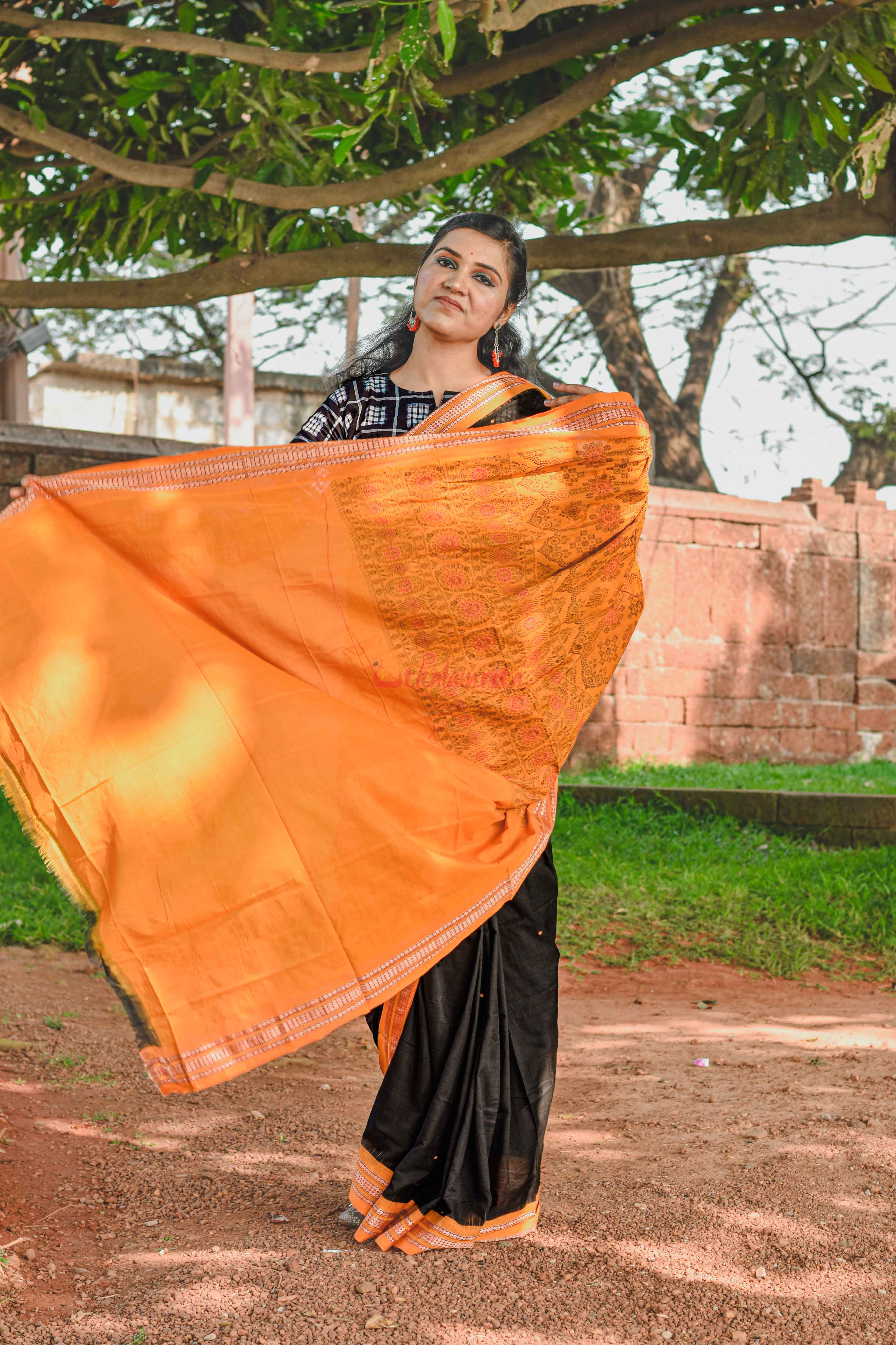 Black Buti Bomkai Saree