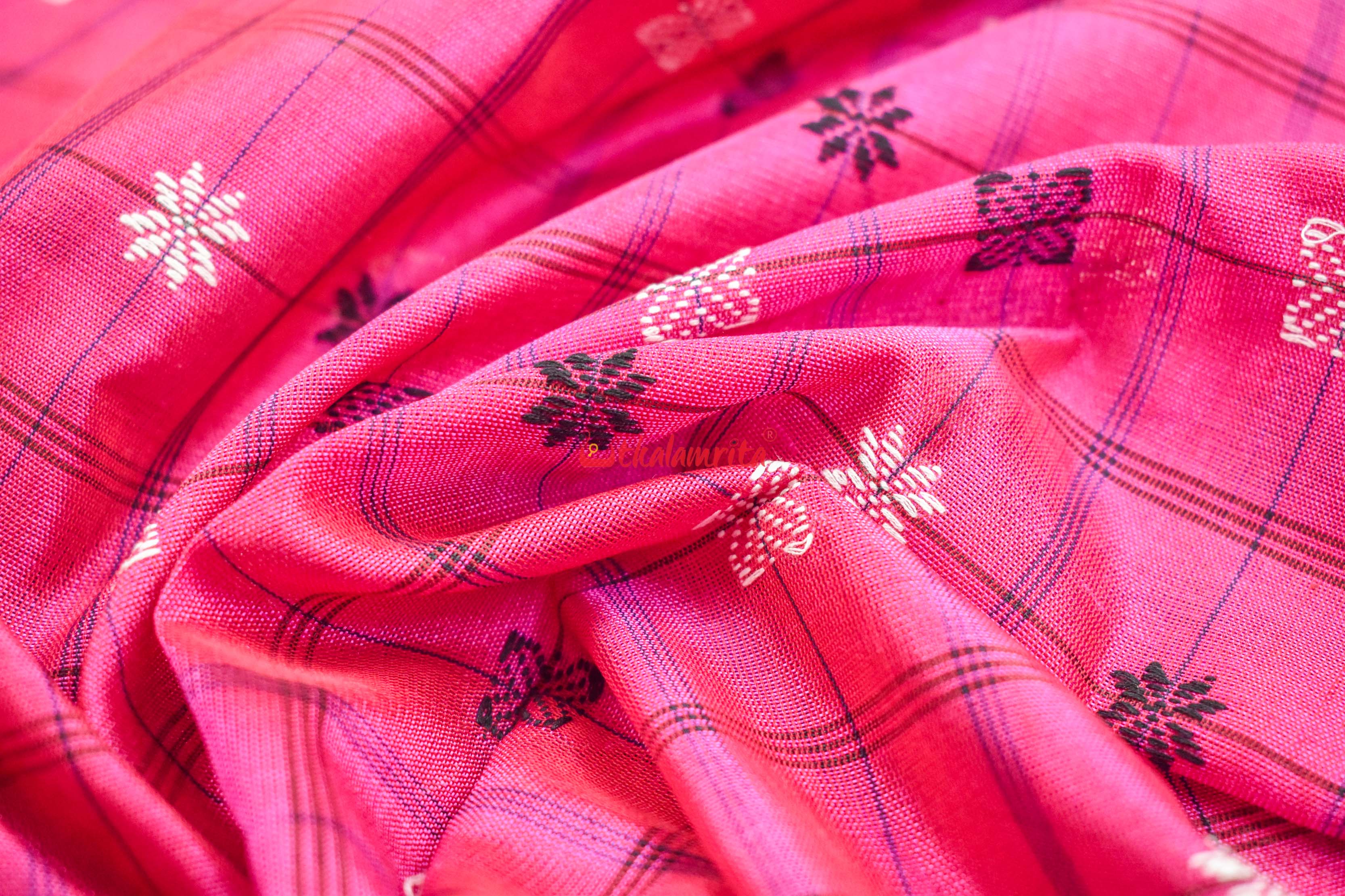 Magenta Sico Bapta Silk Saree
