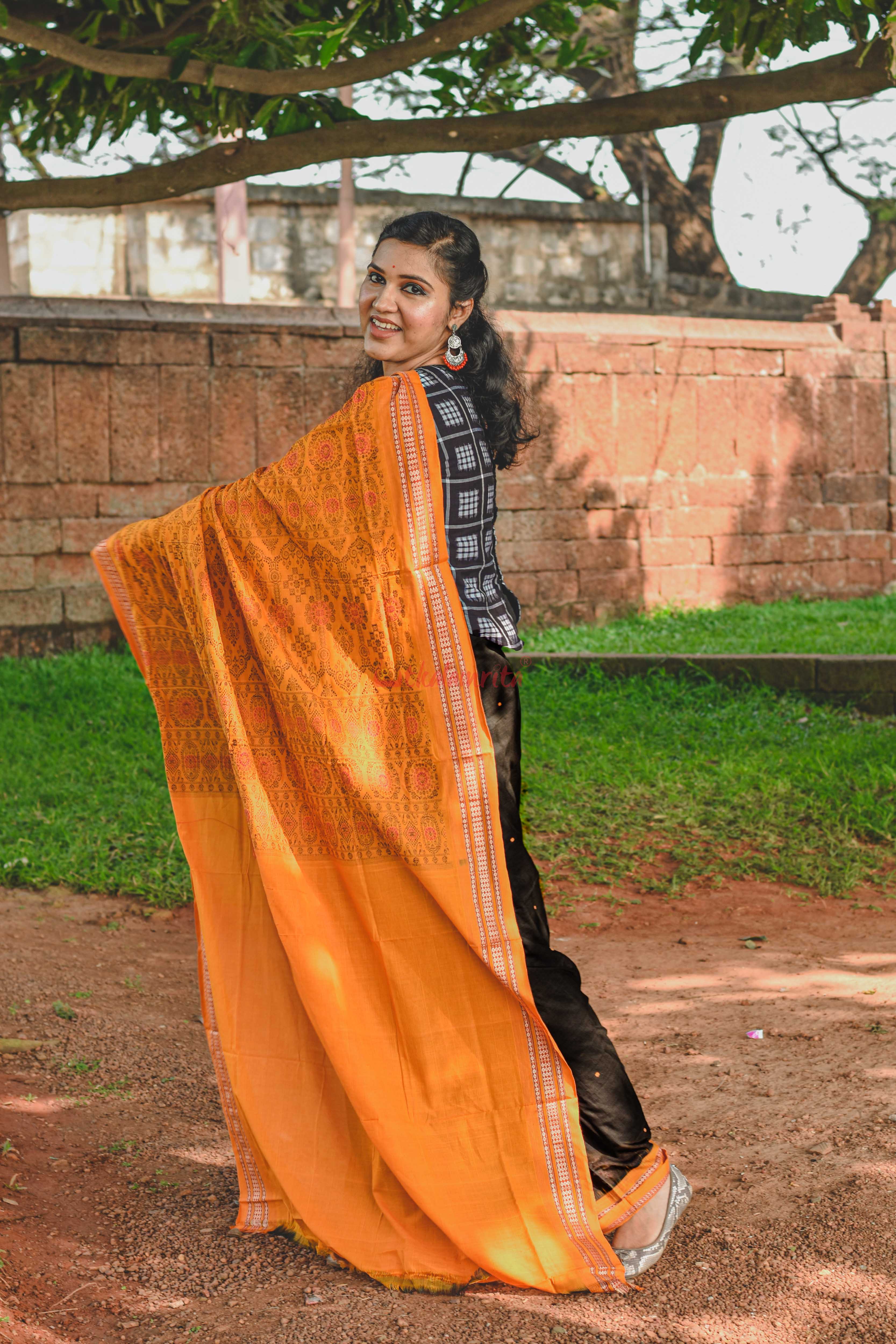 Black Buti Bomkai Saree