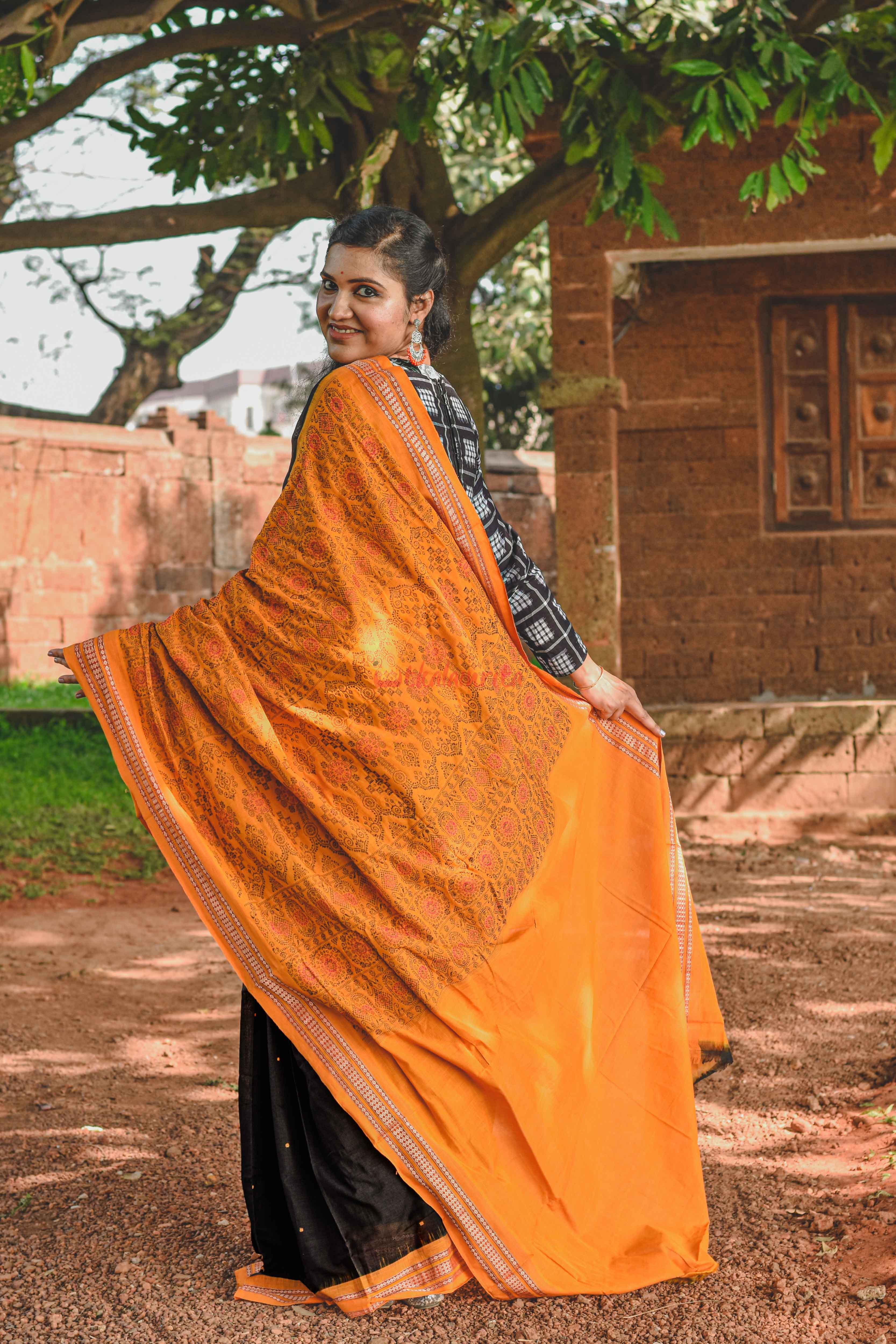 Black Buti Bomkai Saree