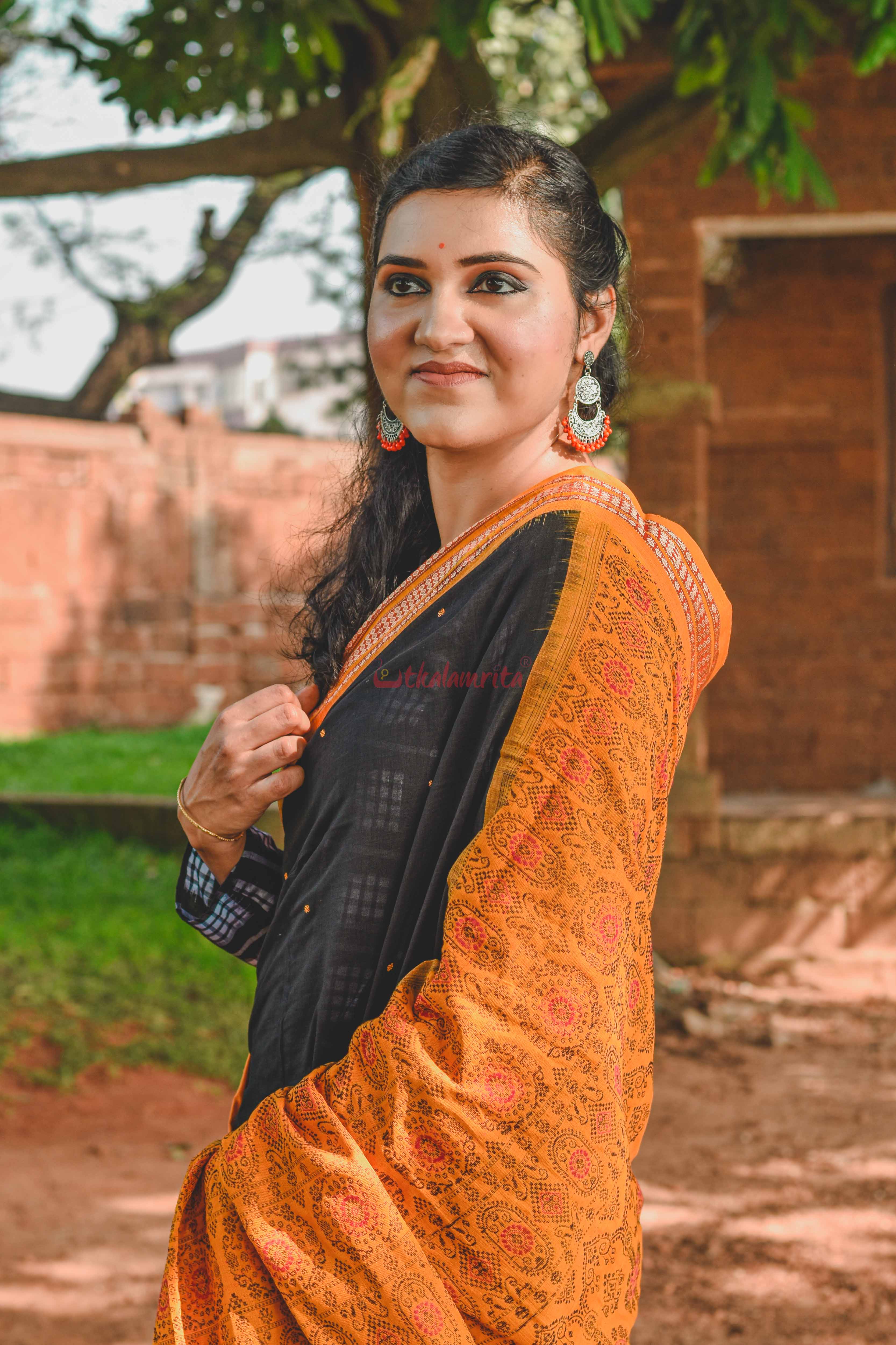 Black Buti Bomkai Saree