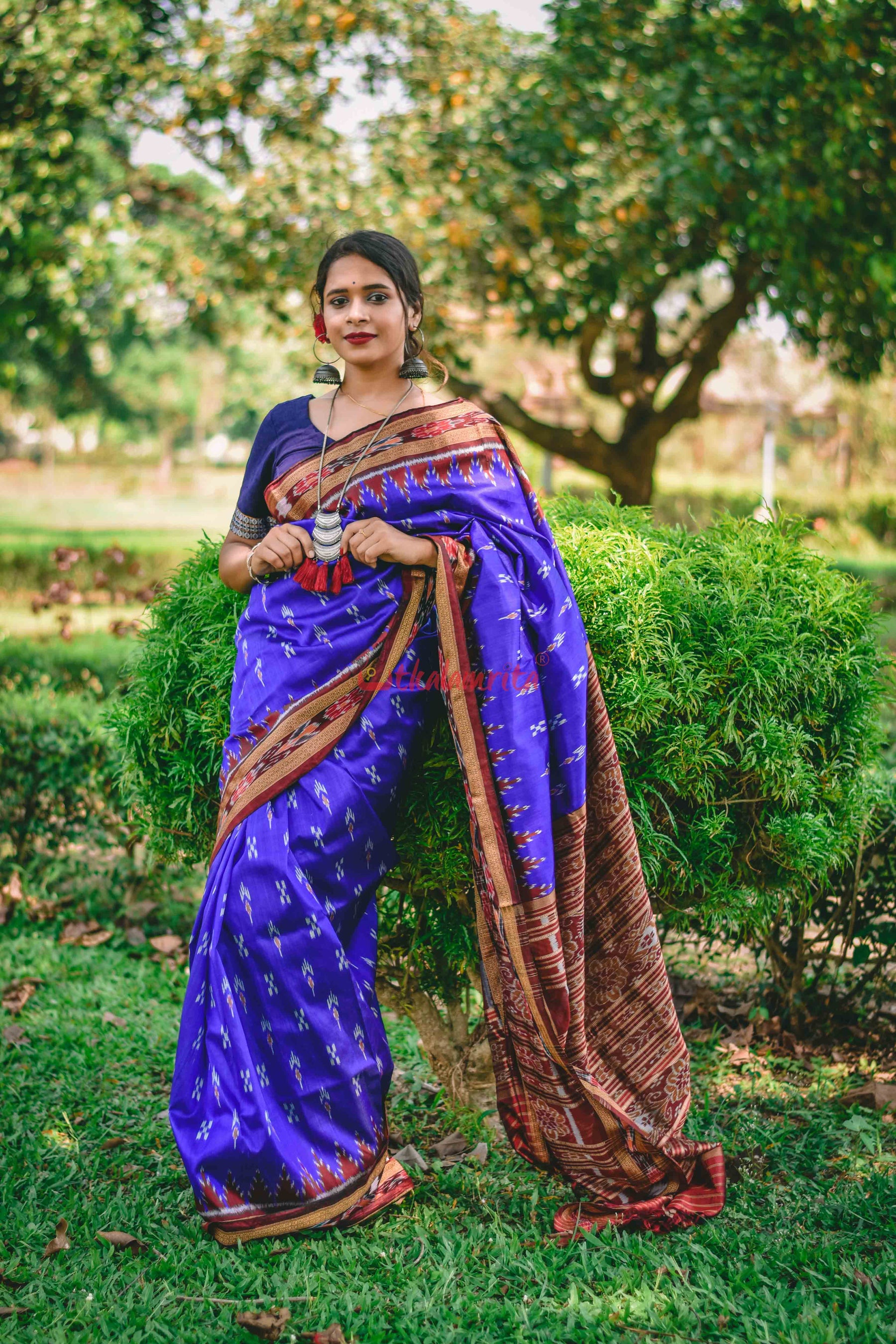 Blue Mayurachandrika Khandua Silk Saree
