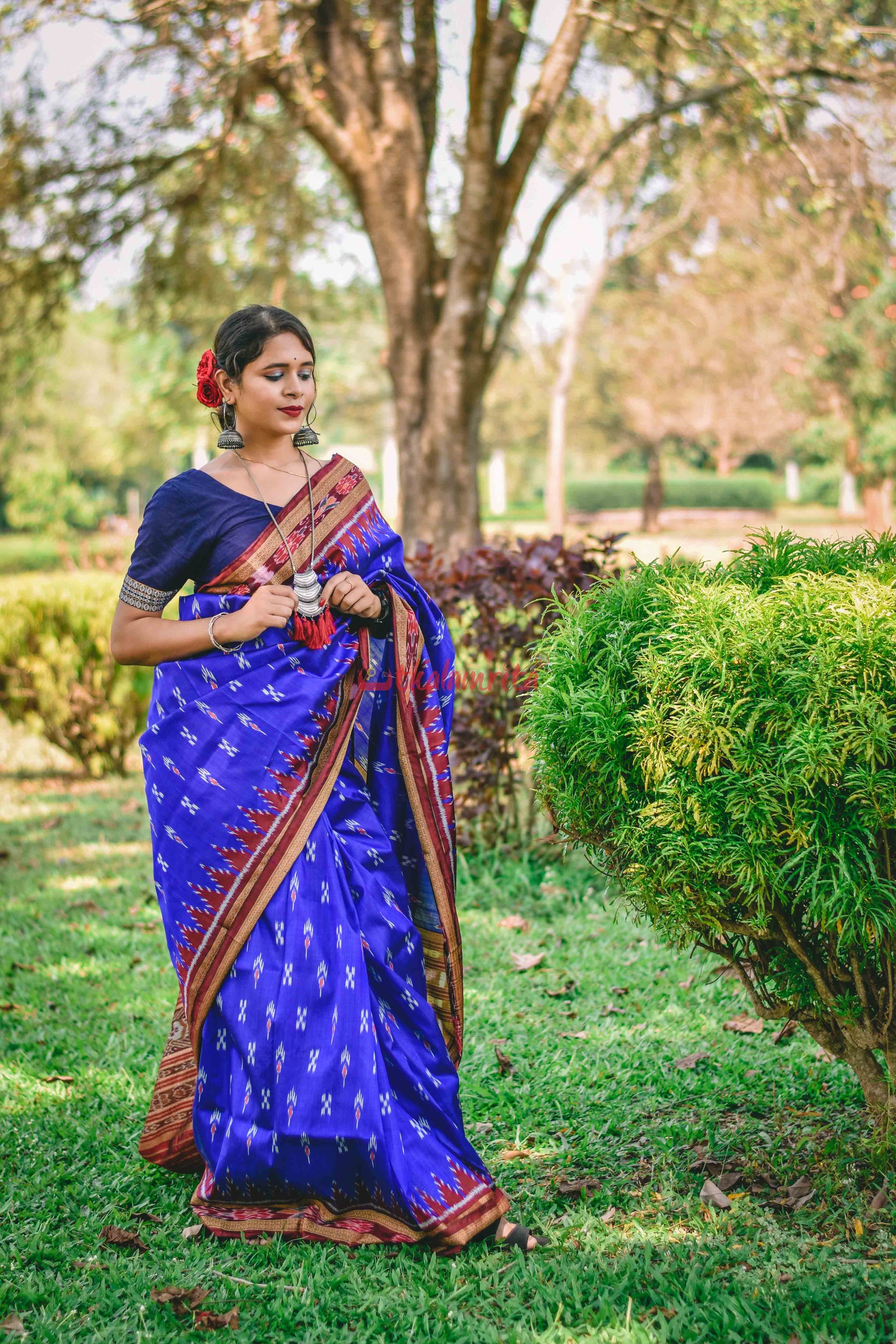 Blue Mayurachandrika Khandua Silk Saree