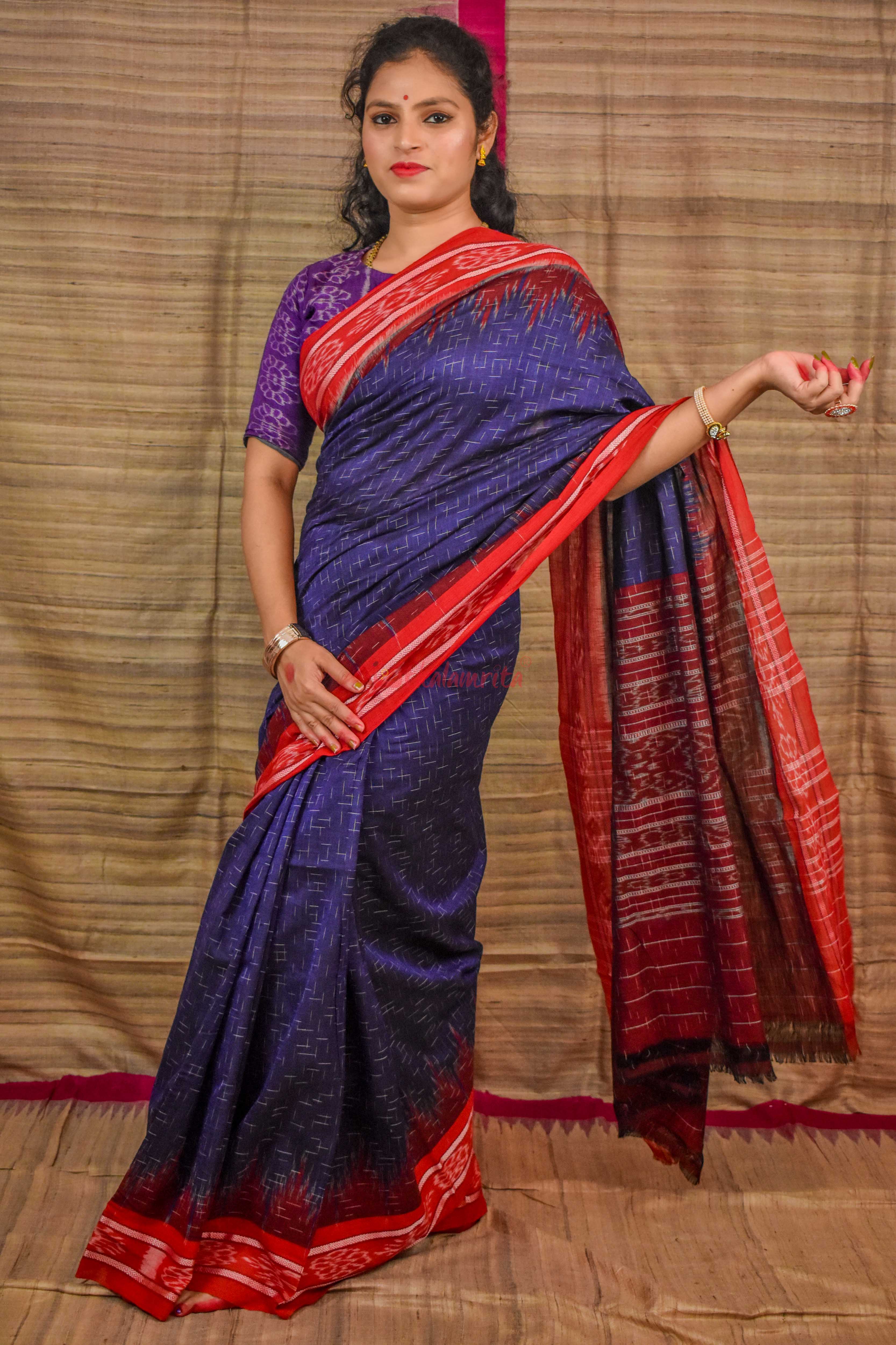 Navy Blue Red Jharana