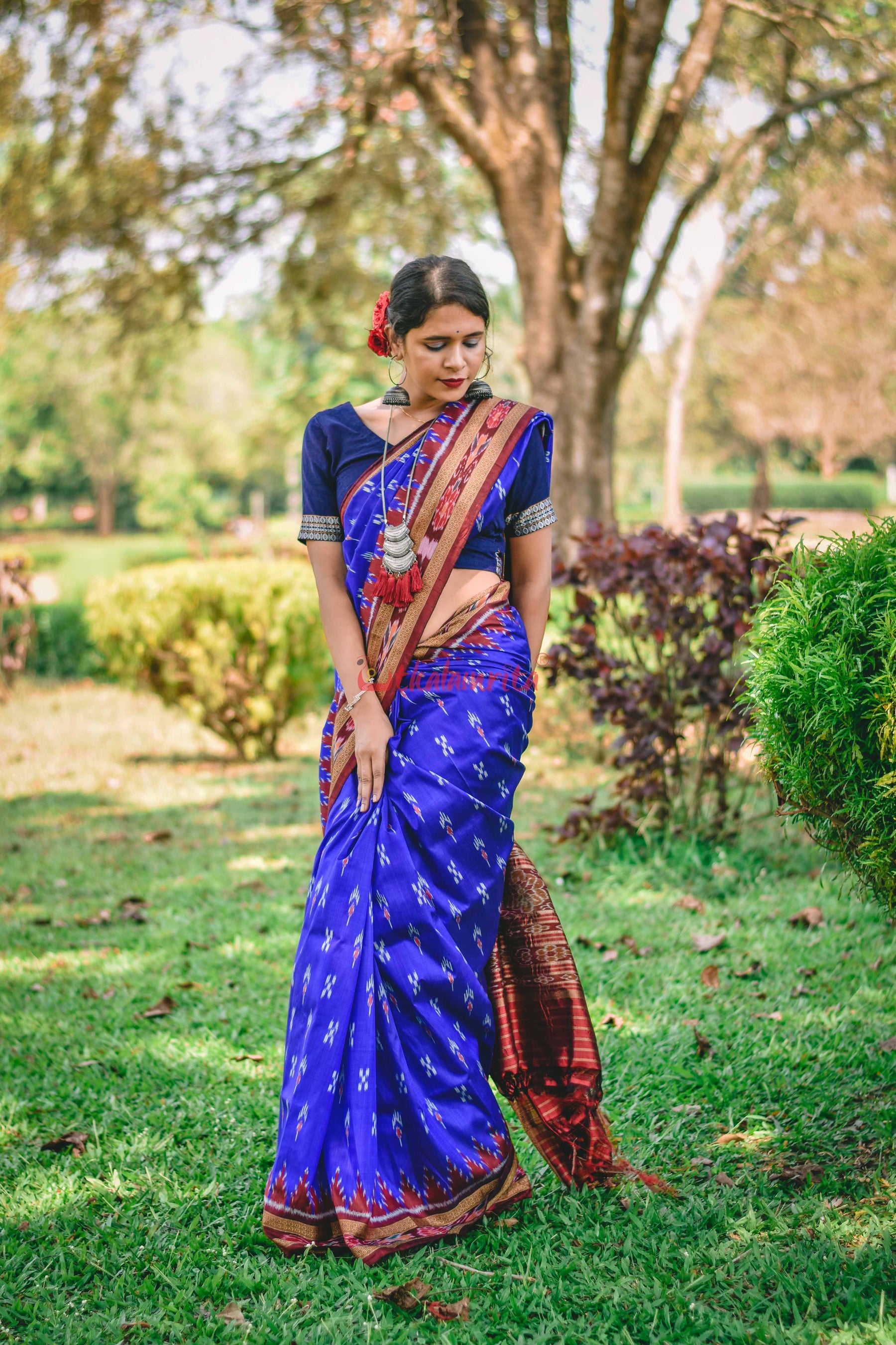 Blue Mayurachandrika Khandua Silk Saree