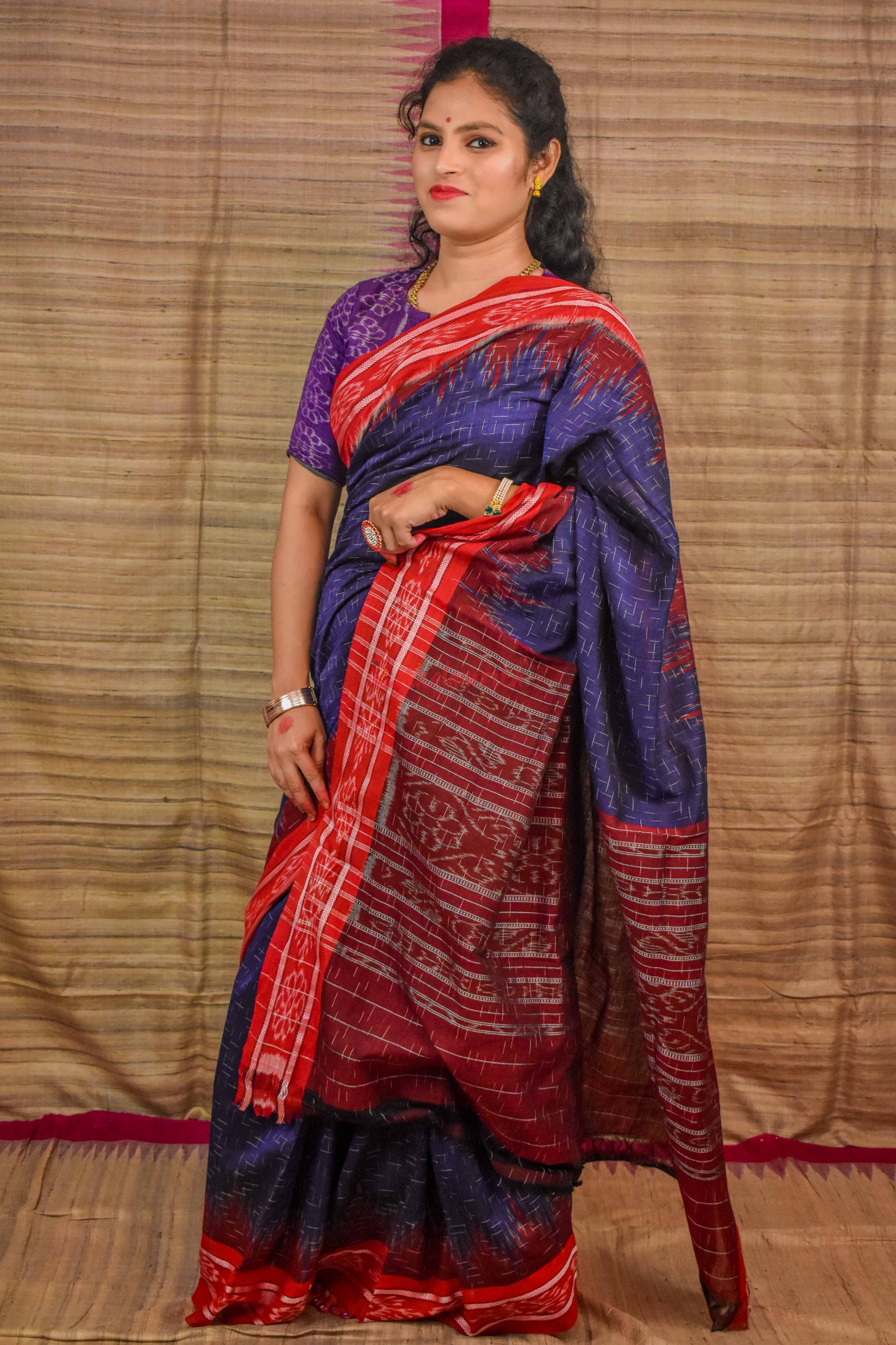 Navy Blue Red Jharana
