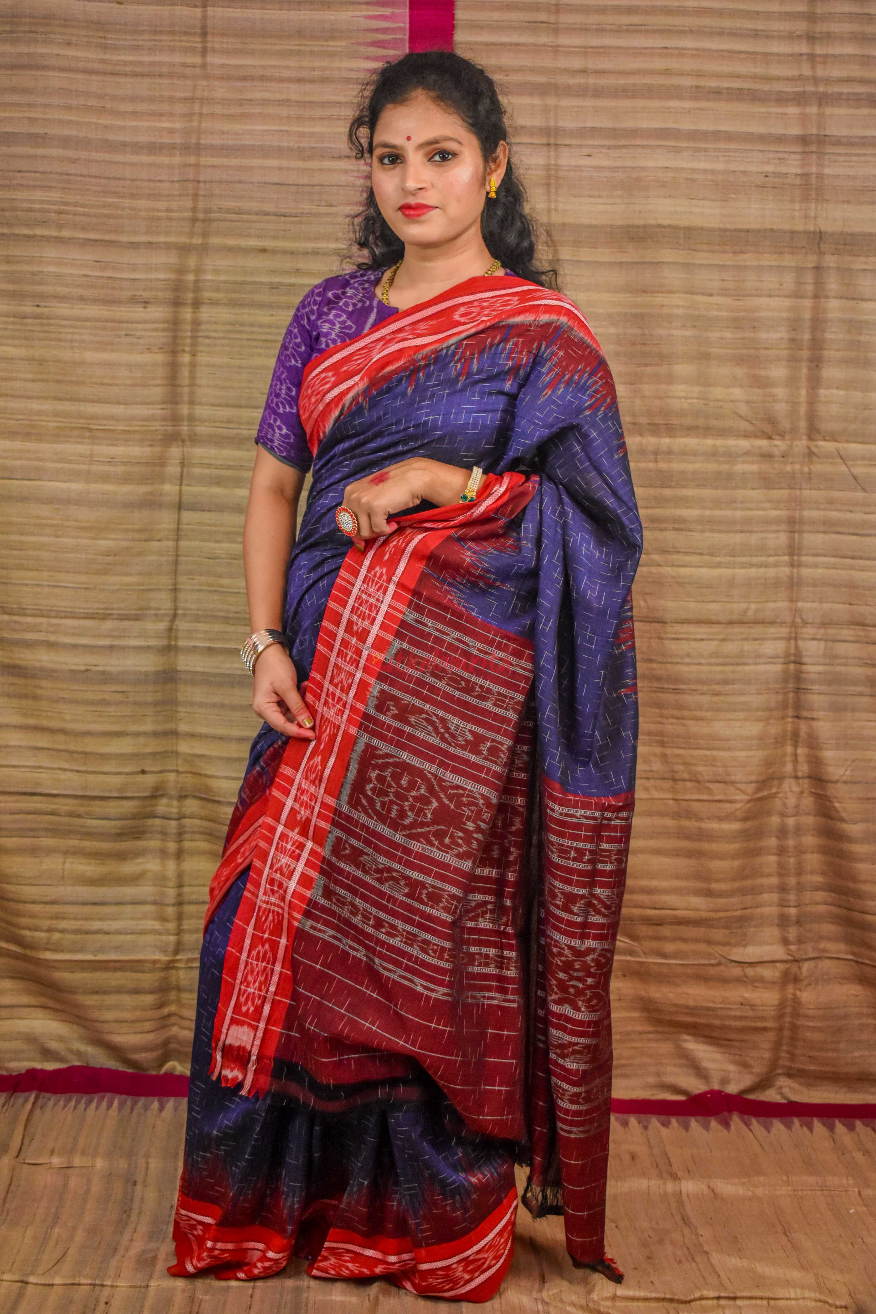 Navy Blue Red Jharana