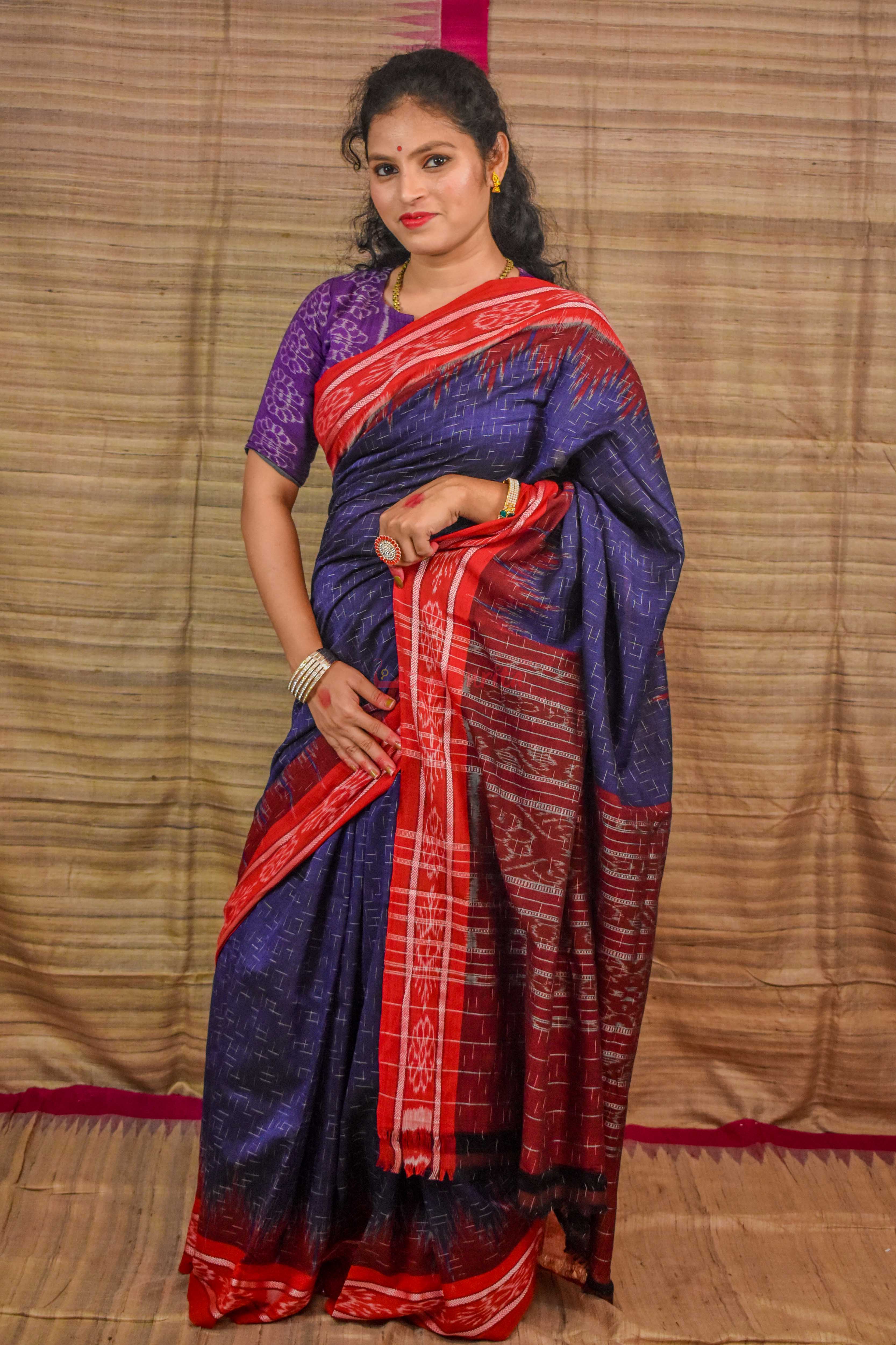 Navy Blue Red Jharana