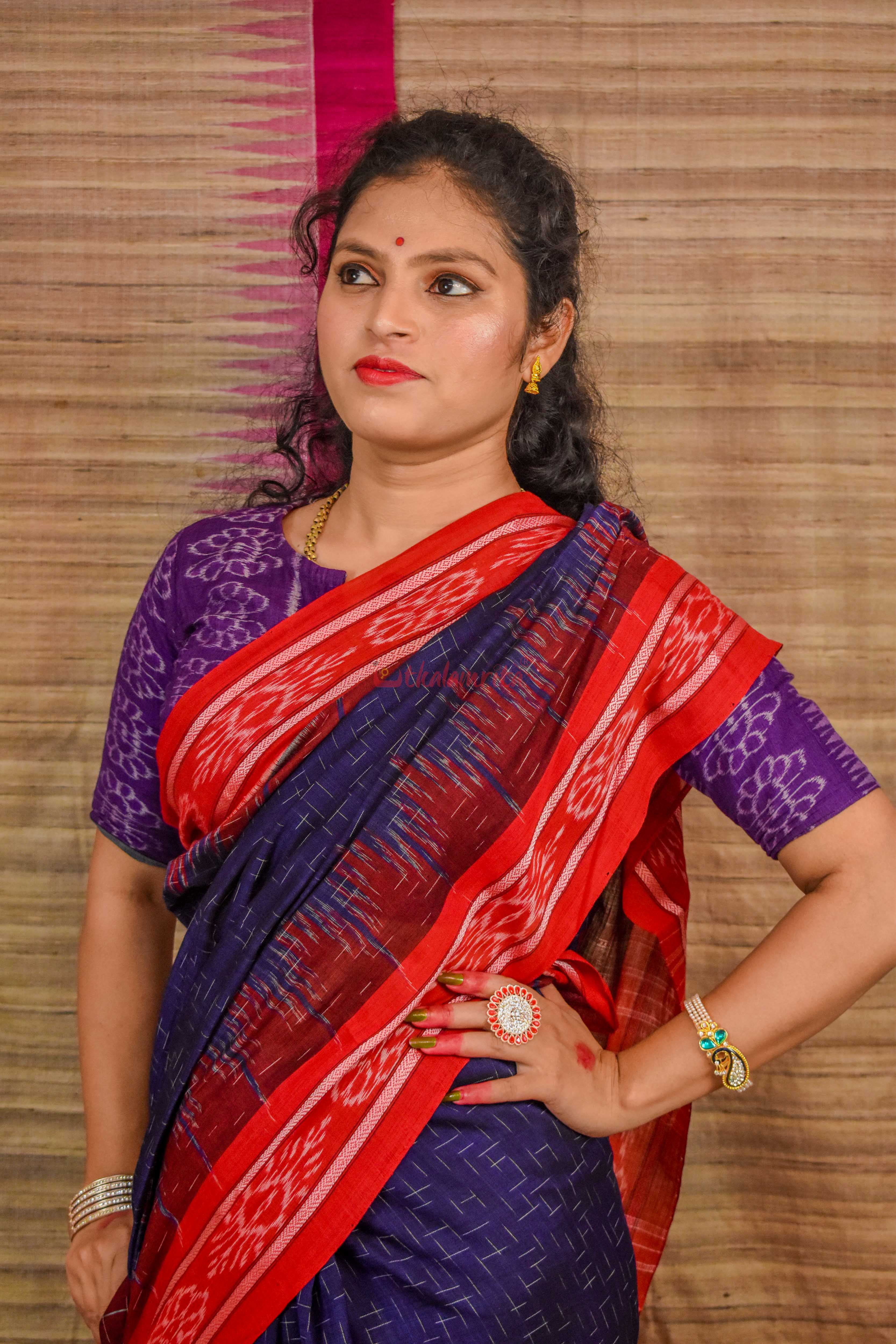 Navy Blue Red Jharana