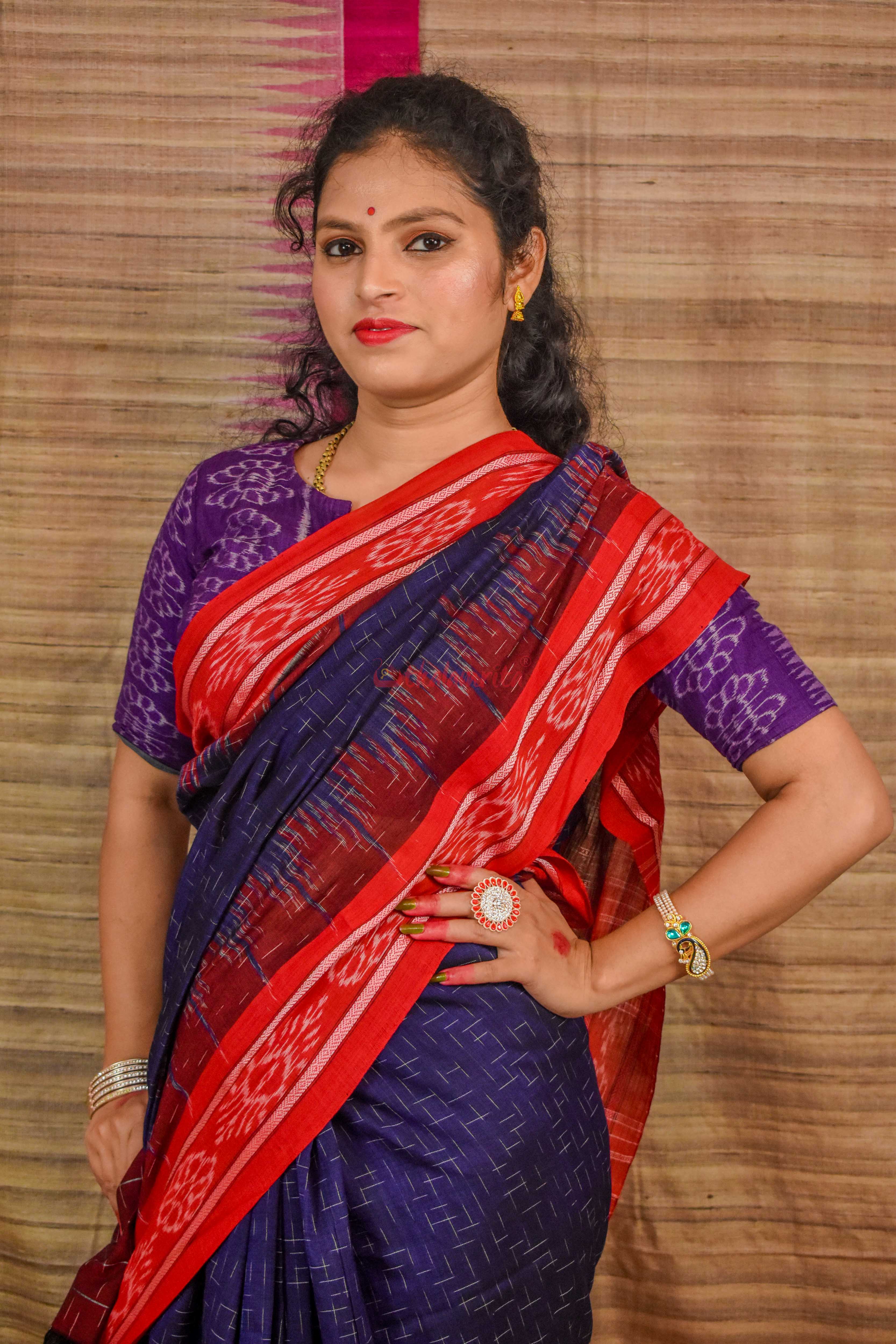 Navy Blue Red Jharana